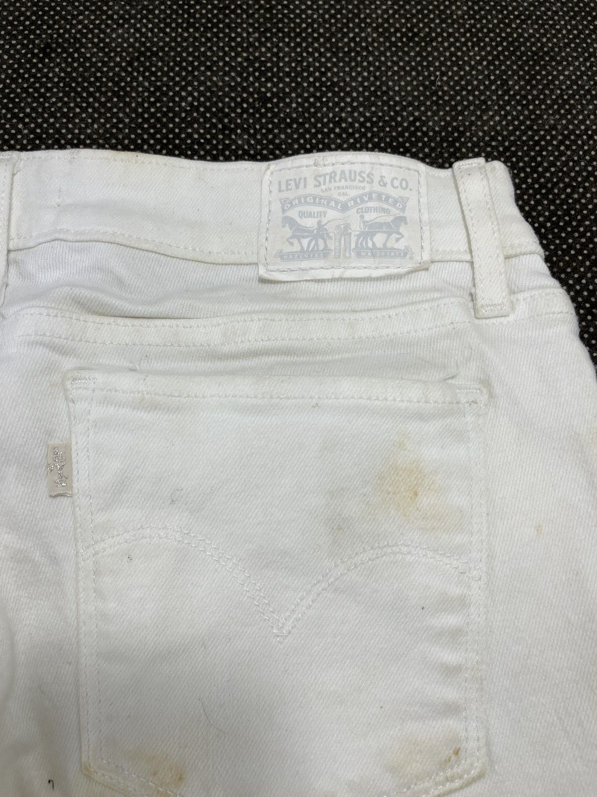 Levi's Vintage Levis 715 White Flare Jeans - JP090 Size 31" - 9 Thumbnail