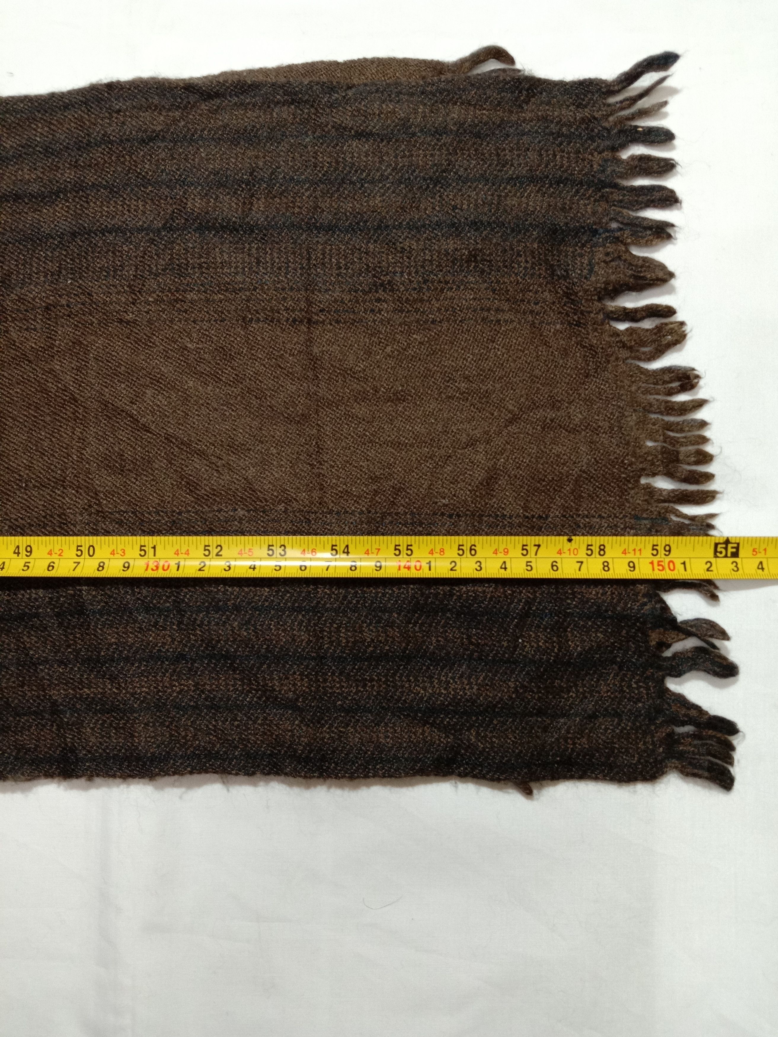 Designer Mila Schon Muffler/Scarf Brown Color Stripe Size ONE SIZE - 4 Thumbnail