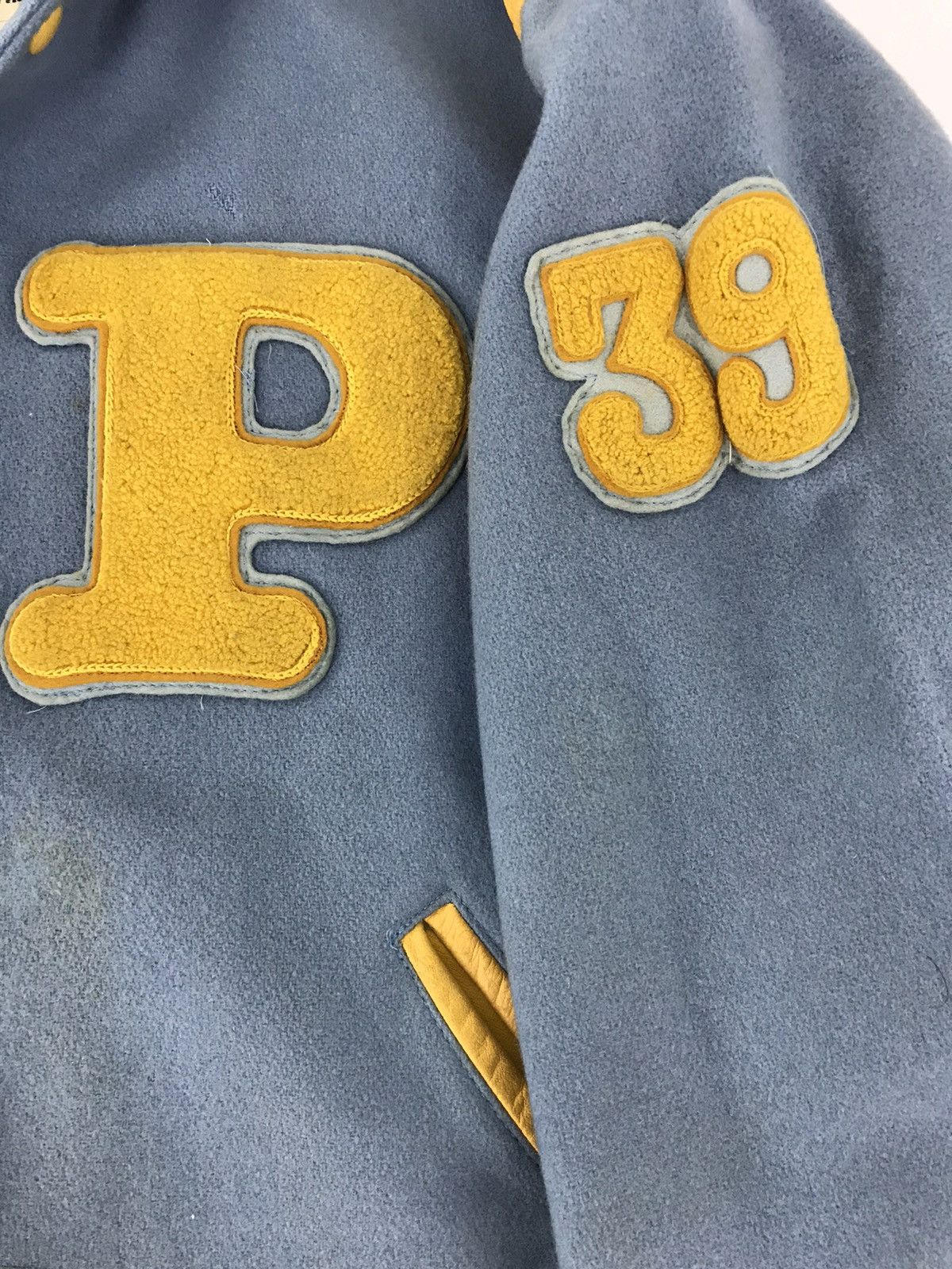 Vintage Vintage Poleposition Varsity Jacket Mix Wool Leather P 39 Size US M / EU 48-50 / 2 - 11 Thumbnail