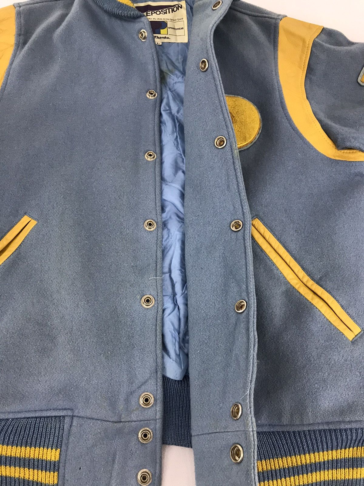 Vintage Vintage Poleposition Varsity Jacket Mix Wool Leather P 39 Size US M / EU 48-50 / 2 - 16 Thumbnail