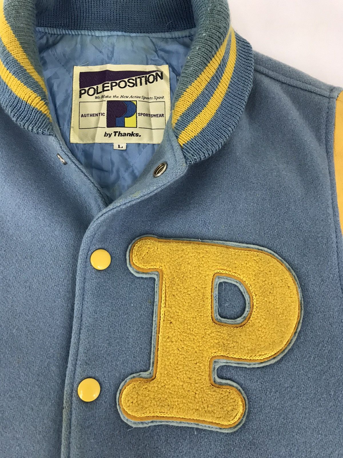 Vintage Vintage Poleposition Varsity Jacket Mix Wool Leather P 39 Size US M / EU 48-50 / 2 - 10 Thumbnail
