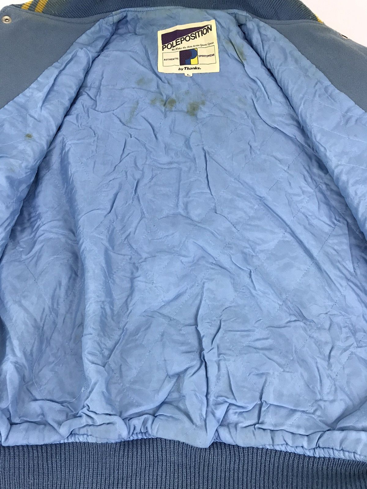 Vintage Vintage Poleposition Varsity Jacket Mix Wool Leather P 39 Size US M / EU 48-50 / 2 - 17 Thumbnail