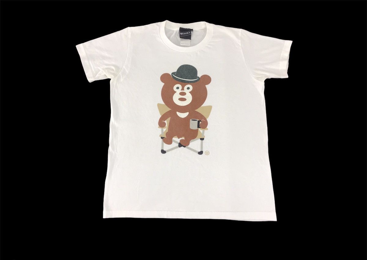image of Beams Plus Vintage Beams Bear Logo Tee Printed in White, Men's (Size Small)