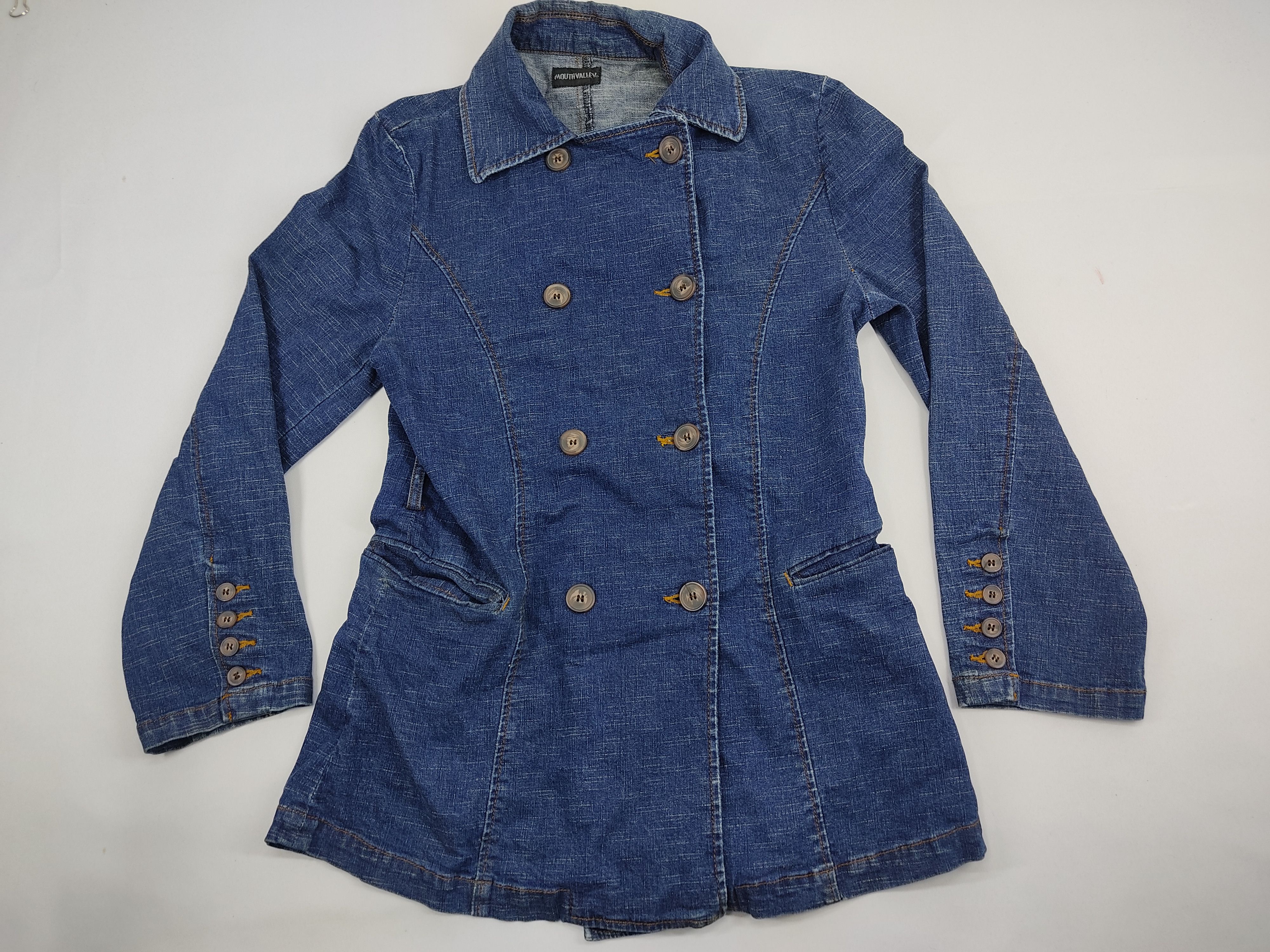 Japanese Brand Mouthvalley Denim Jacket Parka Classic Double Breast Size S / US 4 / IT 40 - 1 Thumbnail