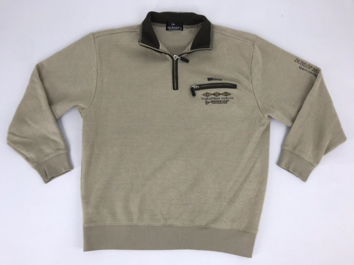 Dunlop × Vintage Vintage Dunlop Sweatshirt Single Pocket Half Zip Style Size US L / EU 52-54 / 3 - 1 Thumbnail