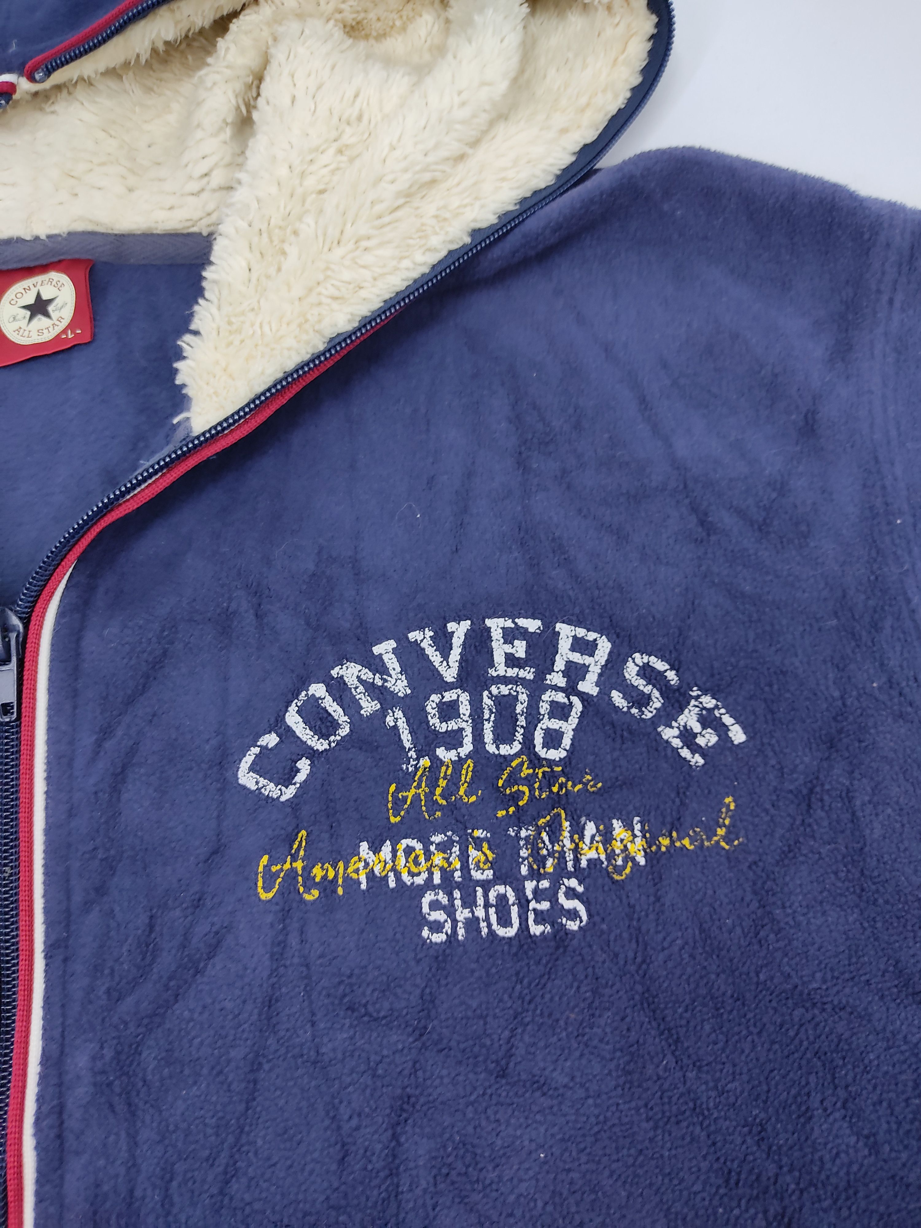 Converse Converse All Star Zipper Sherpa Fleece Jacket Hoodie Size US L / EU 52-54 / 3 - 5 Thumbnail
