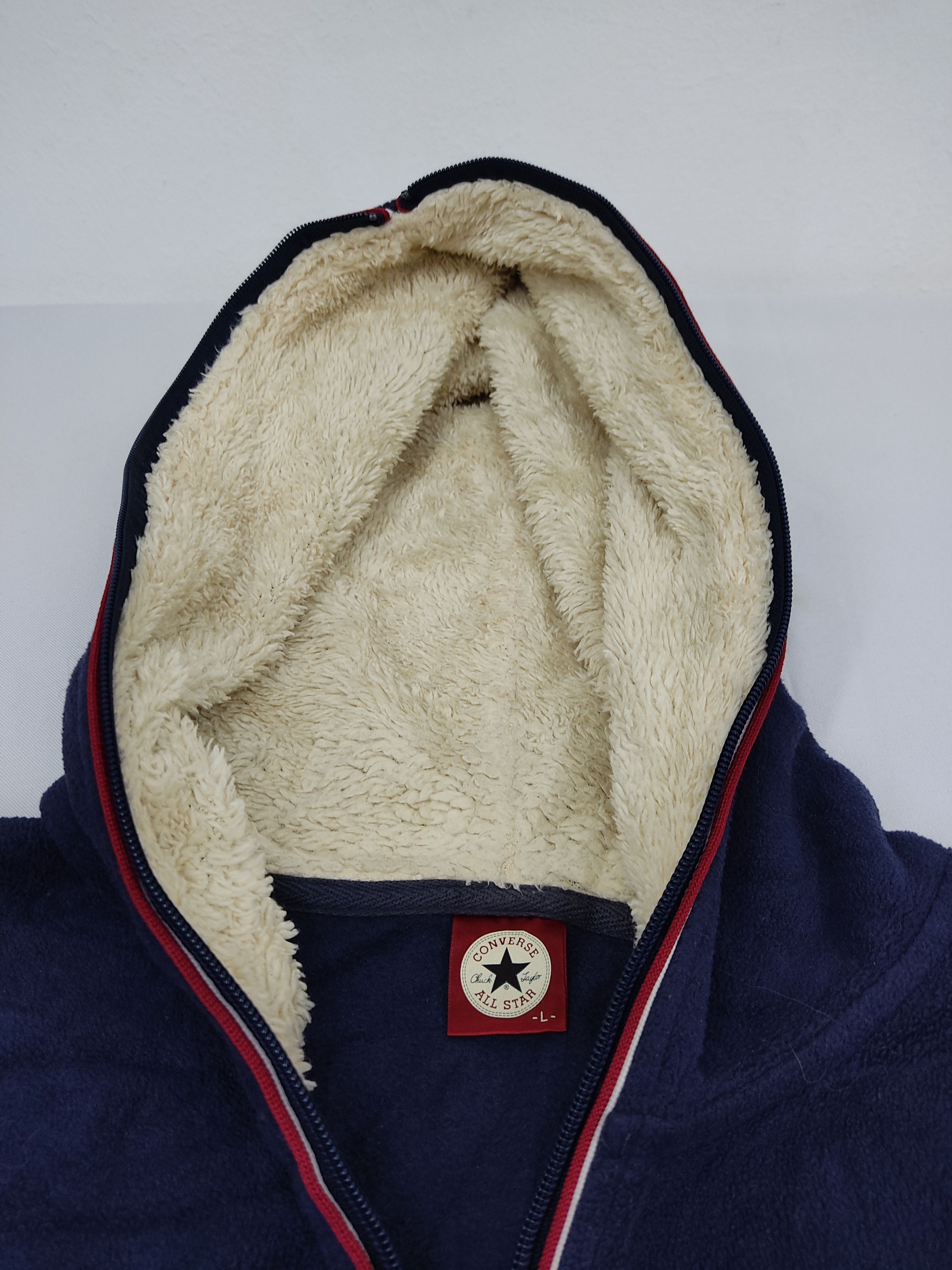 Converse Converse All Star Zipper Sherpa Fleece Jacket Hoodie Size US L / EU 52-54 / 3 - 3 Thumbnail