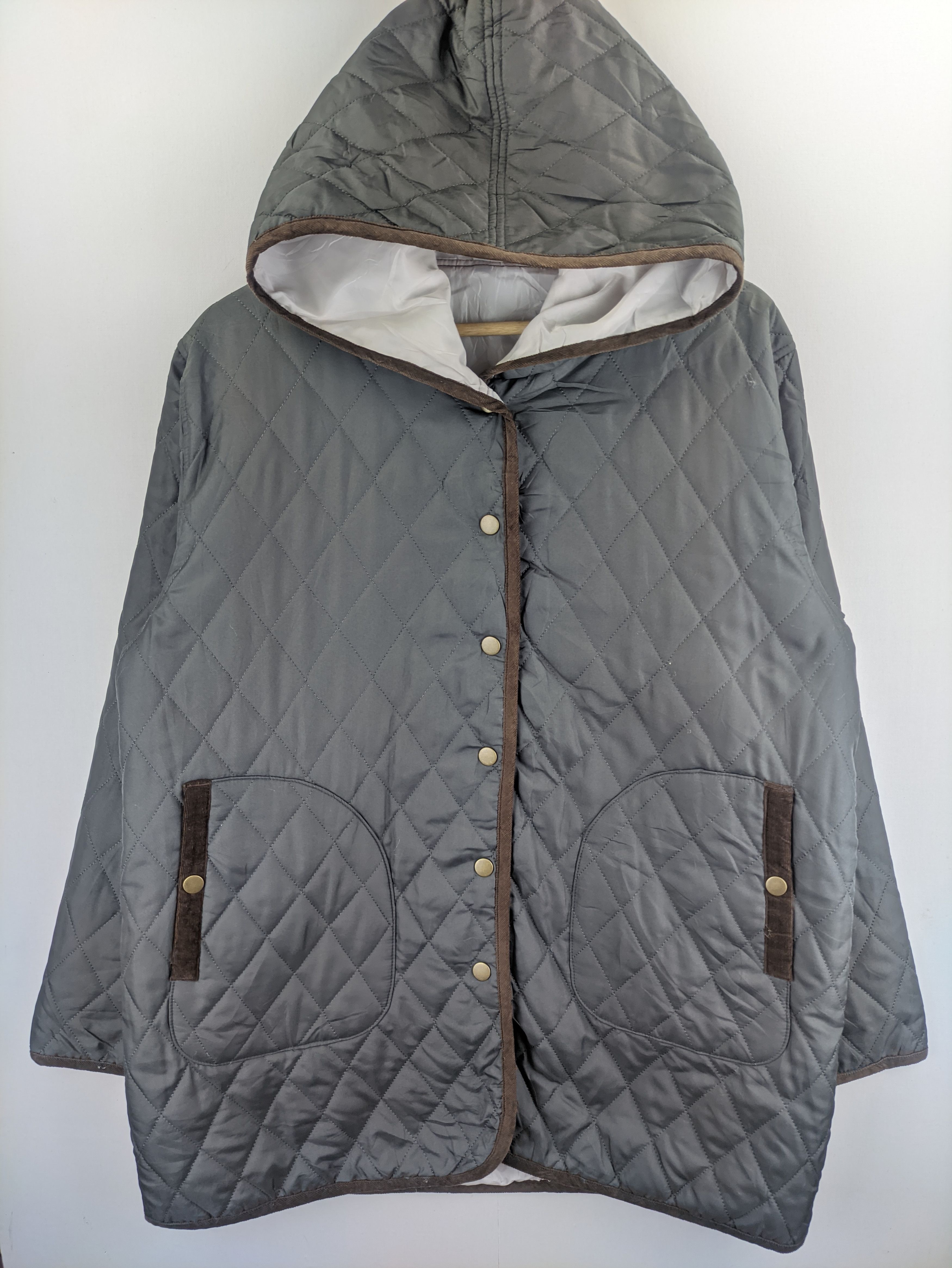 Japanese Brand Steals🔥Quilted Jacket Hooded Button Up Size US L / EU 52-54 / 3 - 1 Thumbnail