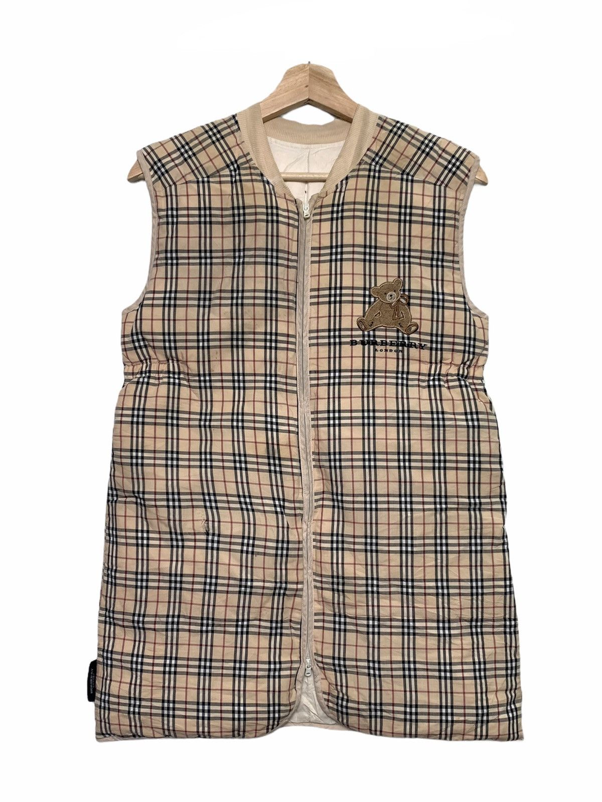 Pre-owned Burberry Bear Nova Check Vest Jacket In Multi