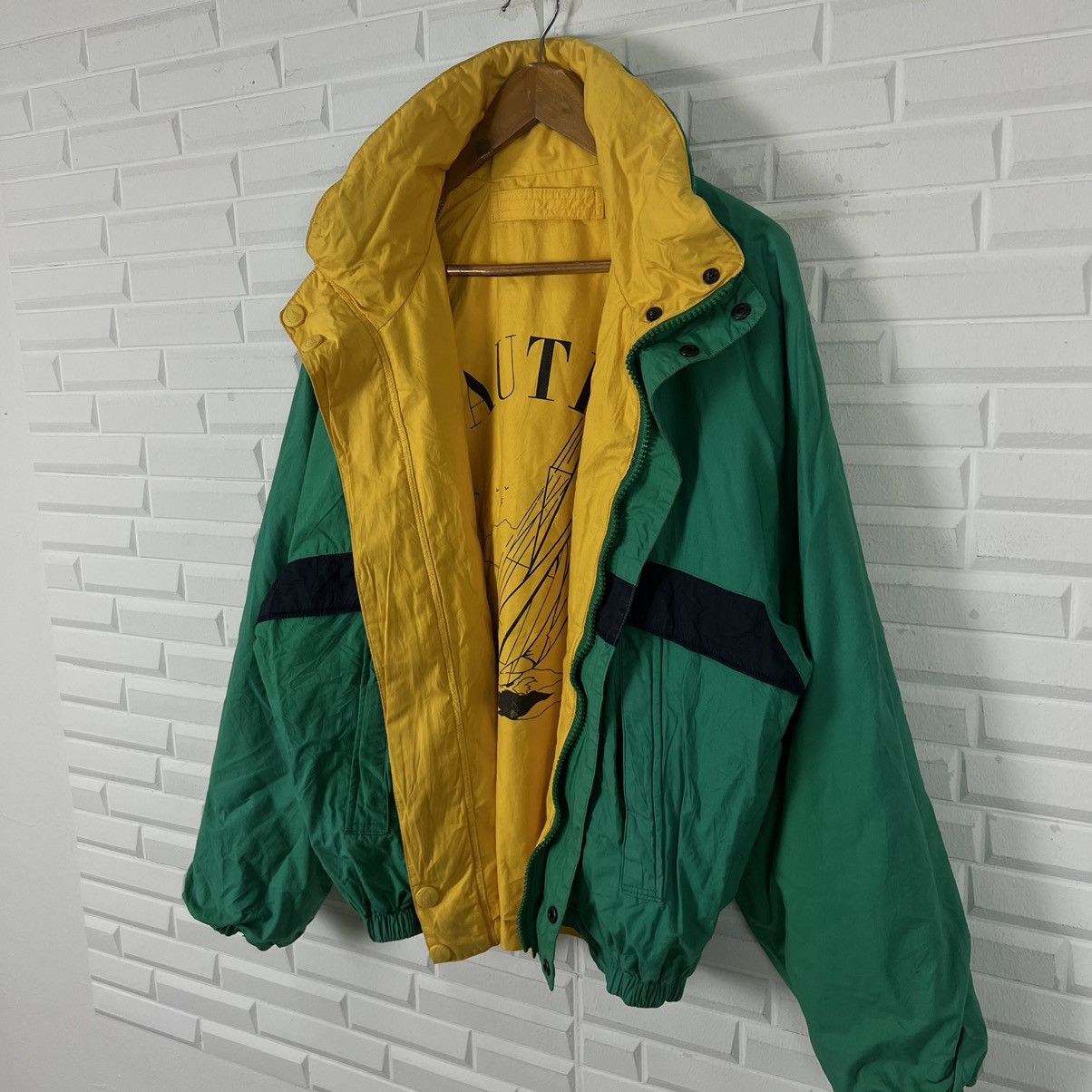 Japanese Brand VINTAGE NAUTICA REVERSIBLE BOMBERJACKET BIG LOGO RAREDESIGN Size US L / EU 52-54 / 3 - 9 Thumbnail