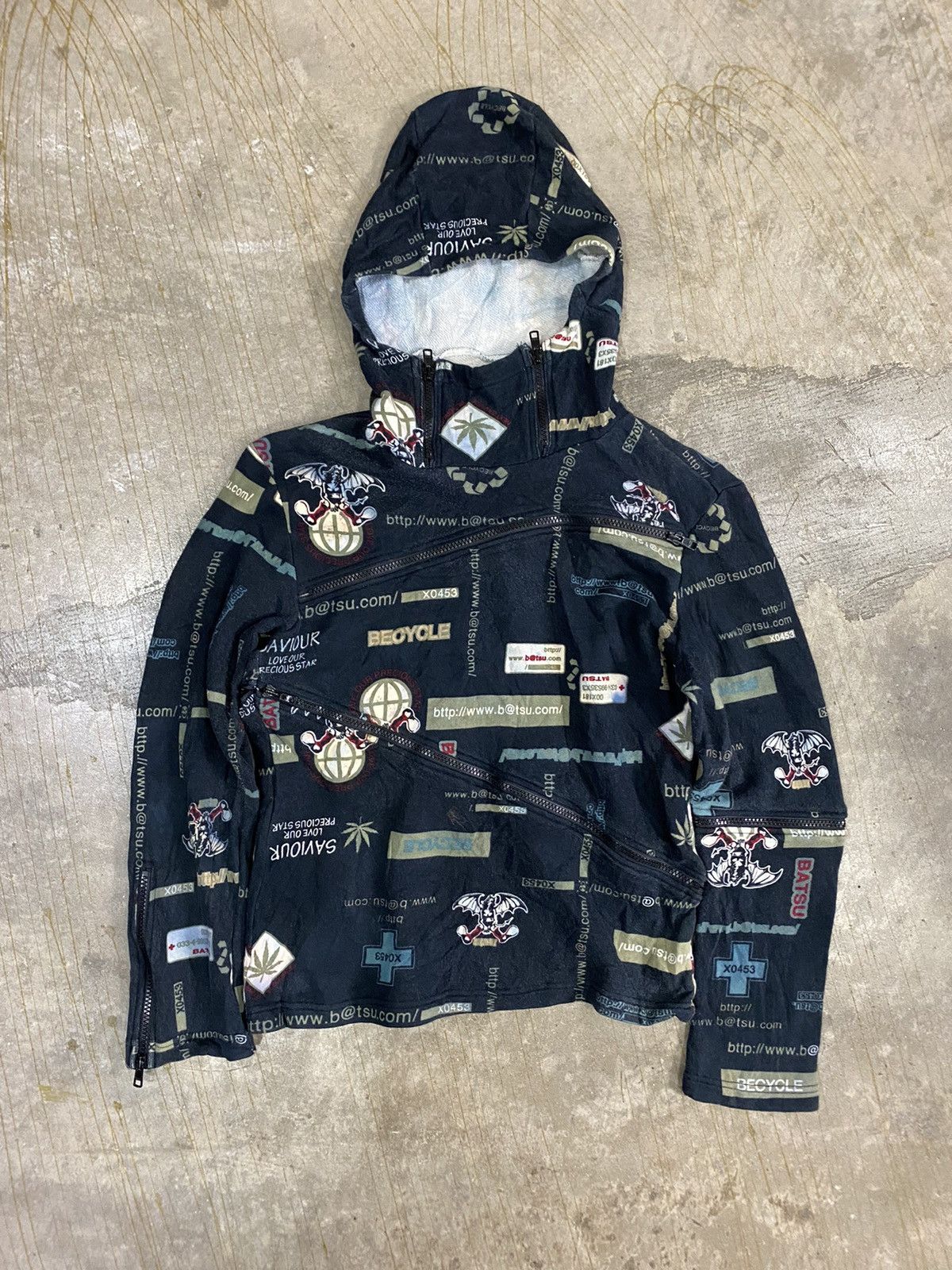 20471120 90s Ba Tsu Japan Anarchy Multiple anorak hoodie Size S / US 4 / IT 40 - 3 Thumbnail