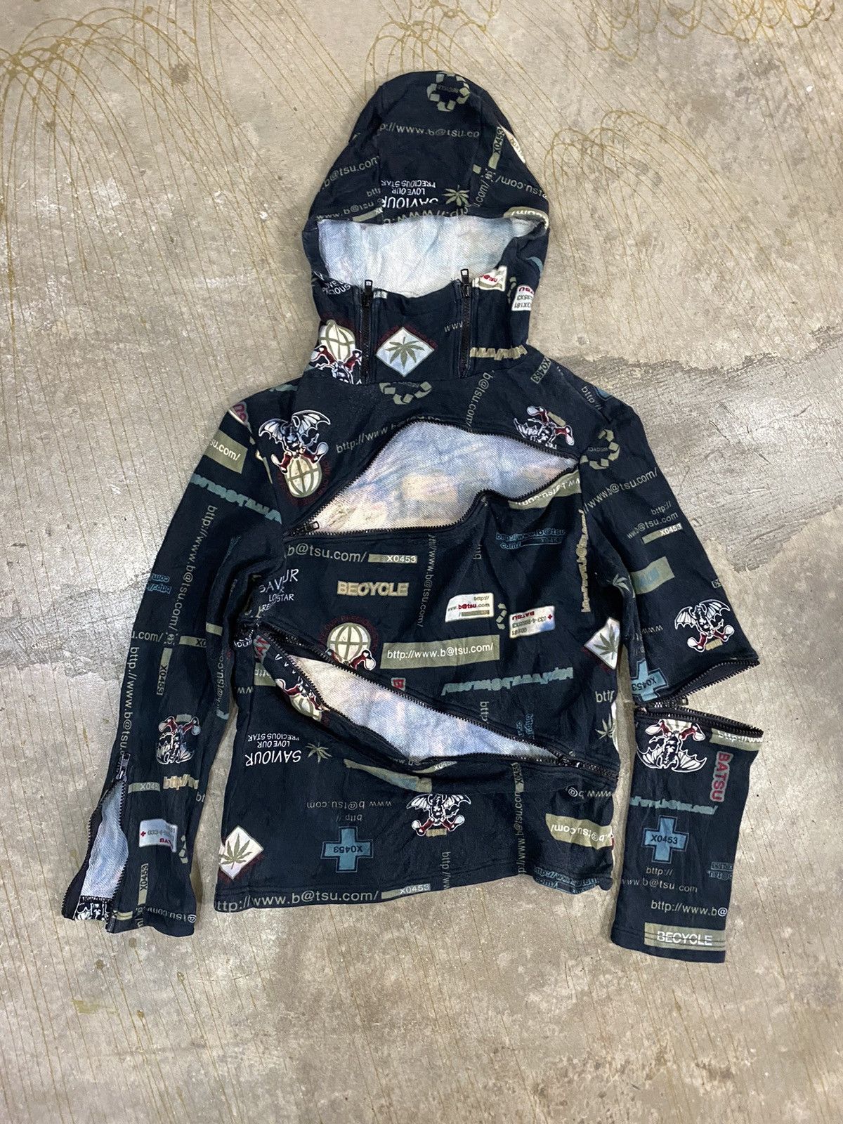 20471120 90s Ba Tsu Japan Anarchy Multiple anorak hoodie Size S / US 4 / IT 40 - 2 Thumbnail