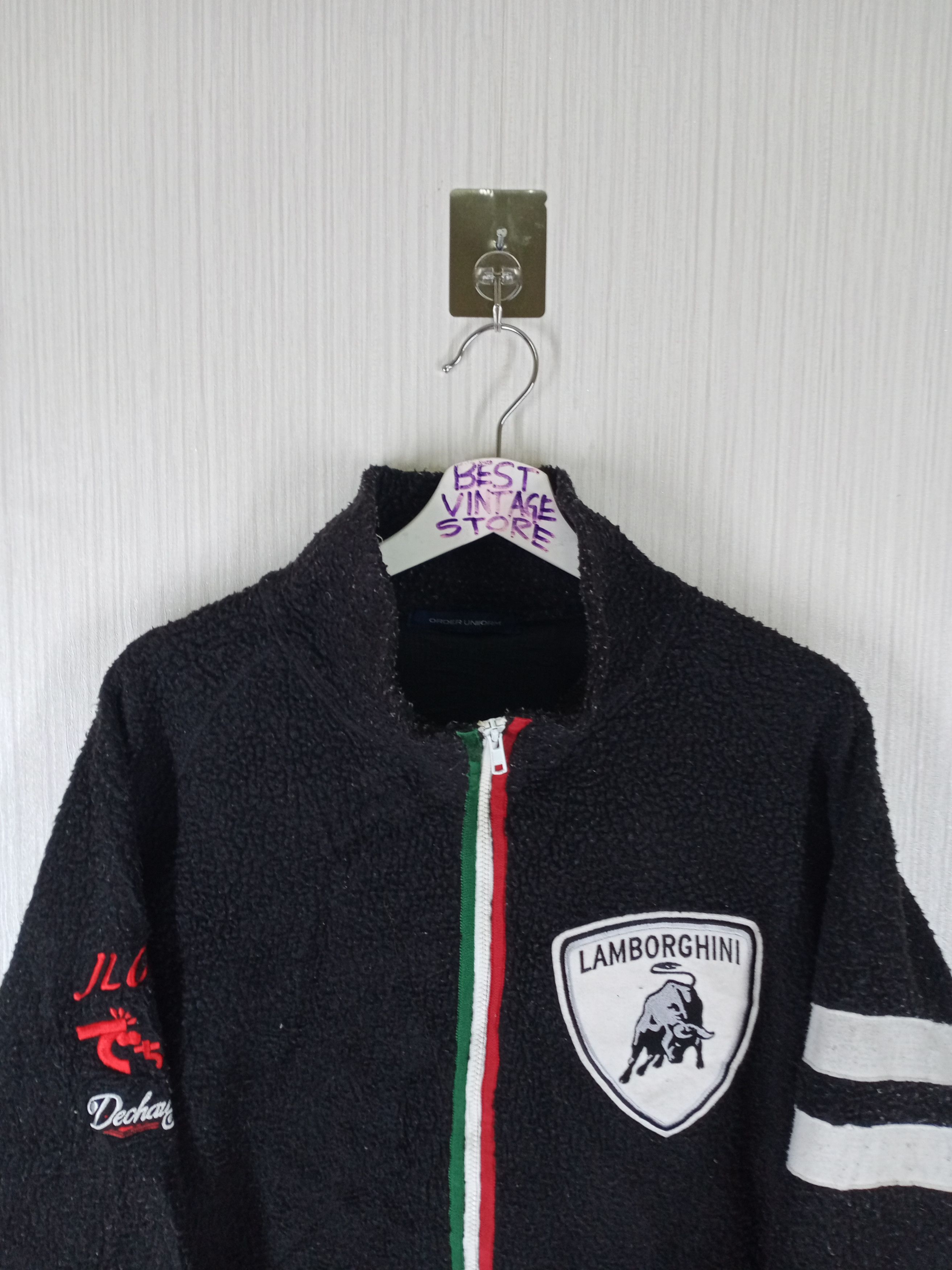 Lamborghini Vintage Lamborghini Embroidery Big Logo Fleece Jacket Size US XL / EU 56 / 4 - 3 Thumbnail