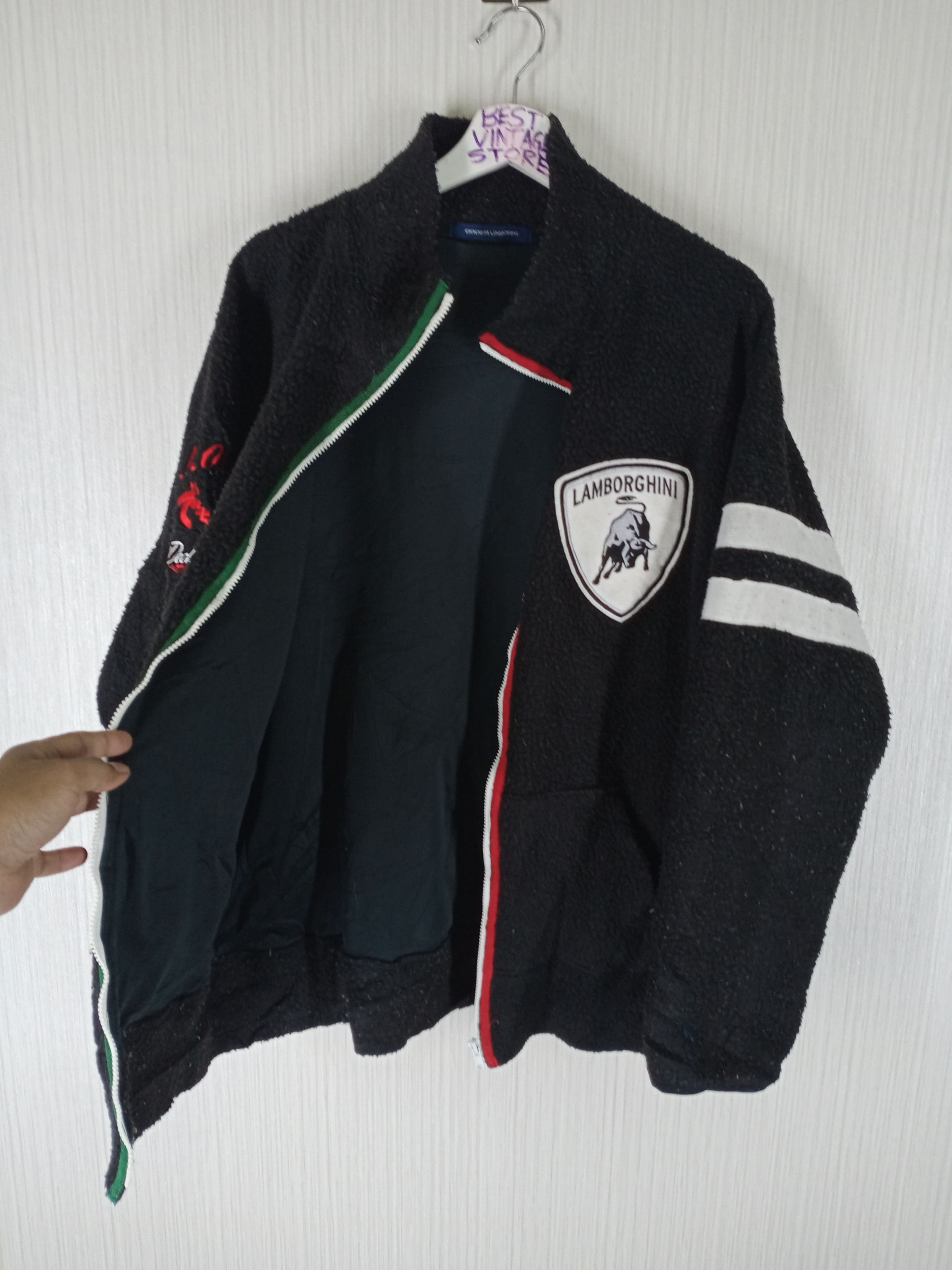 Lamborghini Vintage Lamborghini Embroidery Big Logo Fleece Jacket Size US XL / EU 56 / 4 - 7 Thumbnail