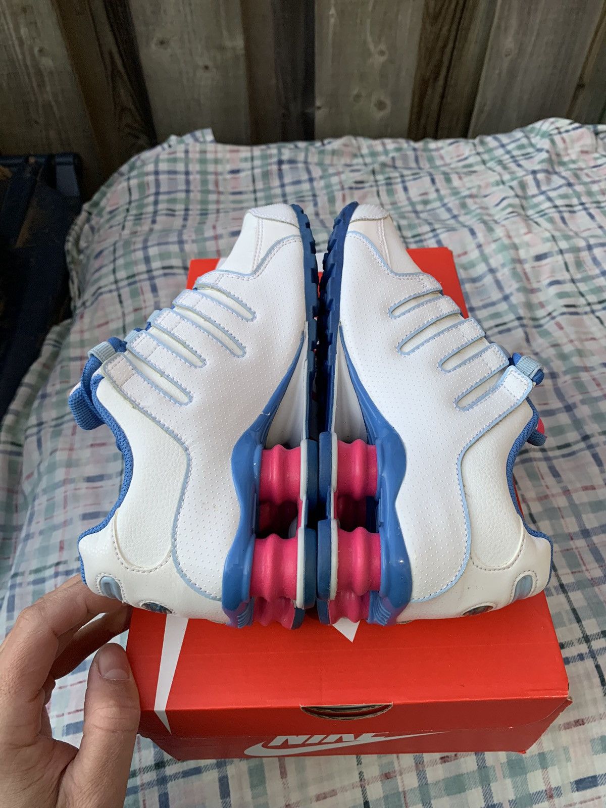 Nike Nike Shox NZ White Pink-Blue Size US 4.5 / IT 34.5 - 5 Thumbnail