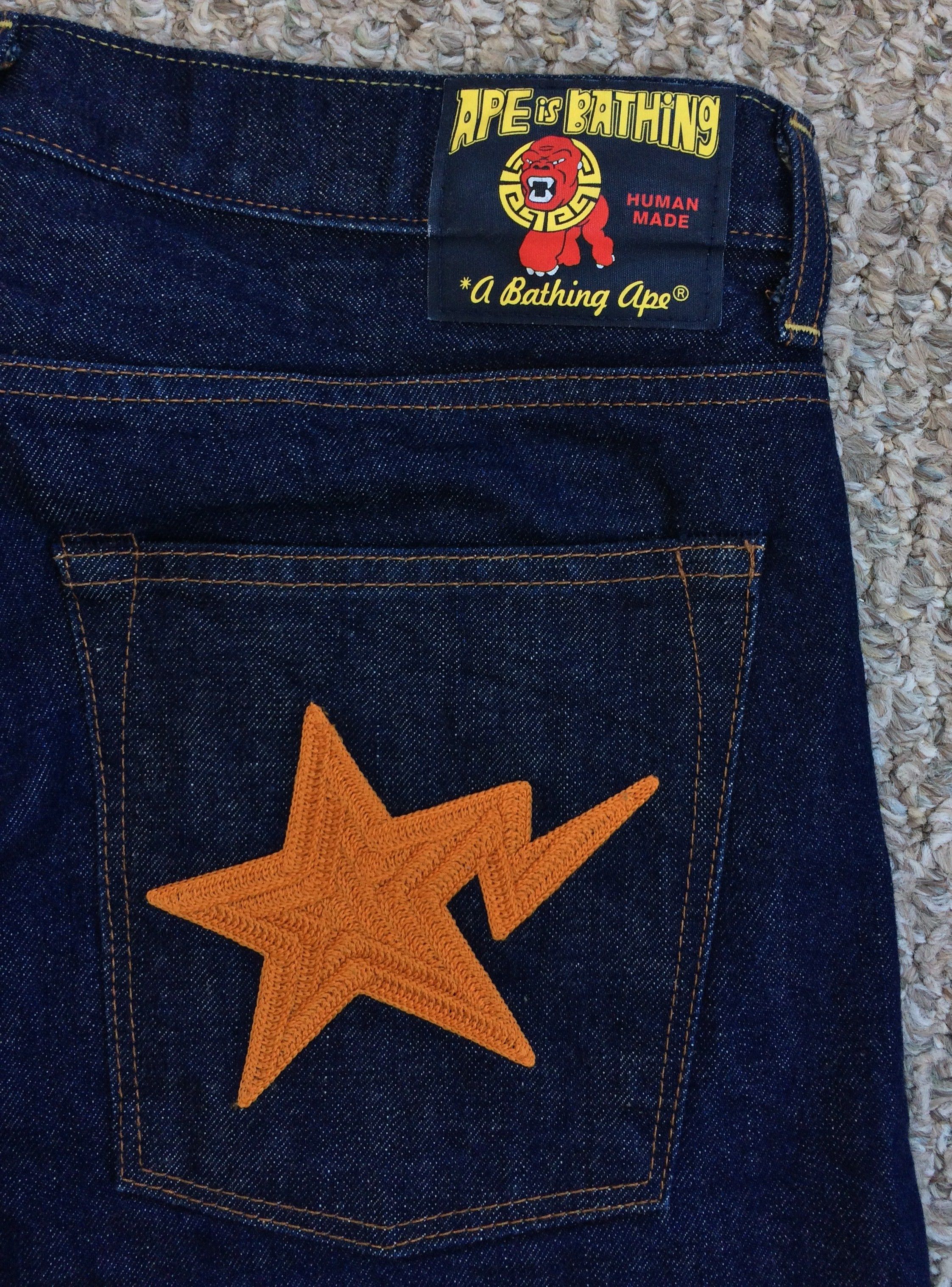 Bape OG Bapesta Star Selvedge Denim Size US 32 / EU 48 - 3 Thumbnail