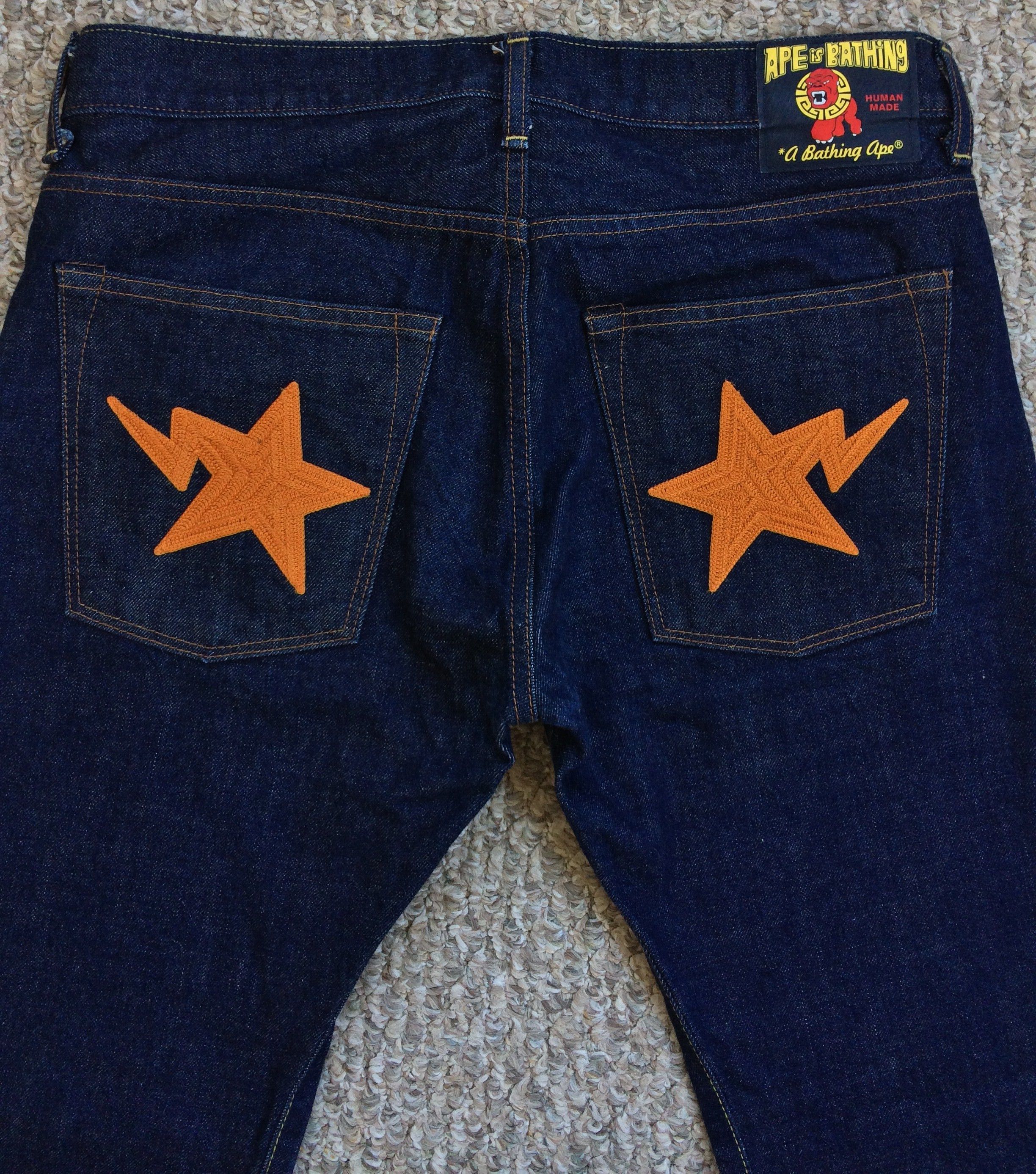 Bape OG Bapesta Star Selvedge Denim Size US 32 / EU 48 - 2 Thumbnail