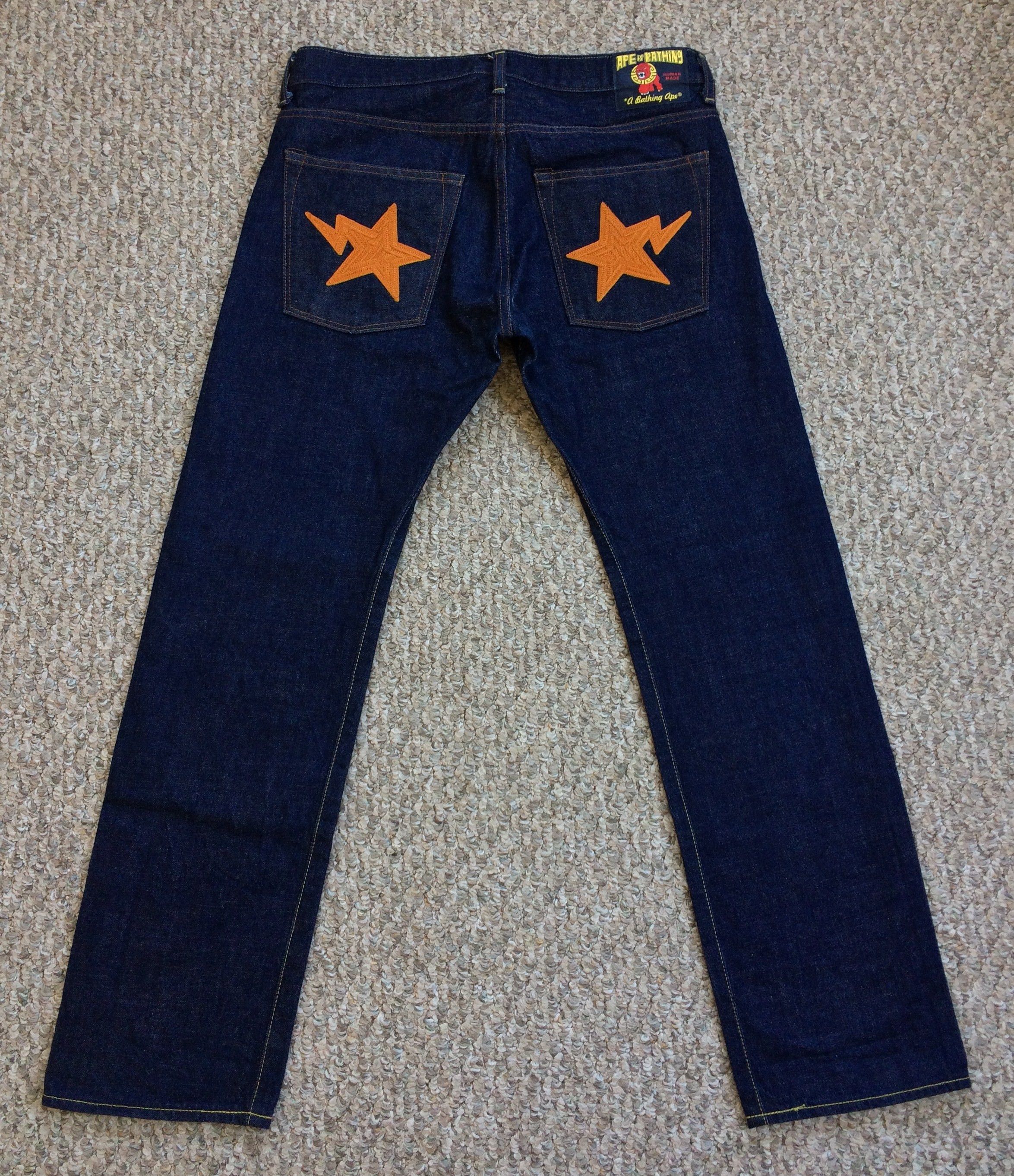 Bape OG Bapesta Star Selvedge Denim Size US 32 / EU 48 - 1 Thumbnail