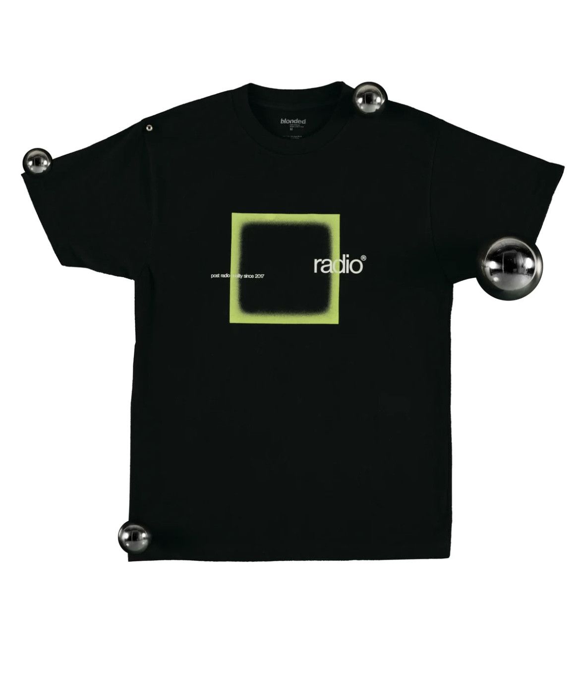 image of Frank Ocean New Box Classic Logo Tee Energy! in Black, Men's (Size 2XL)