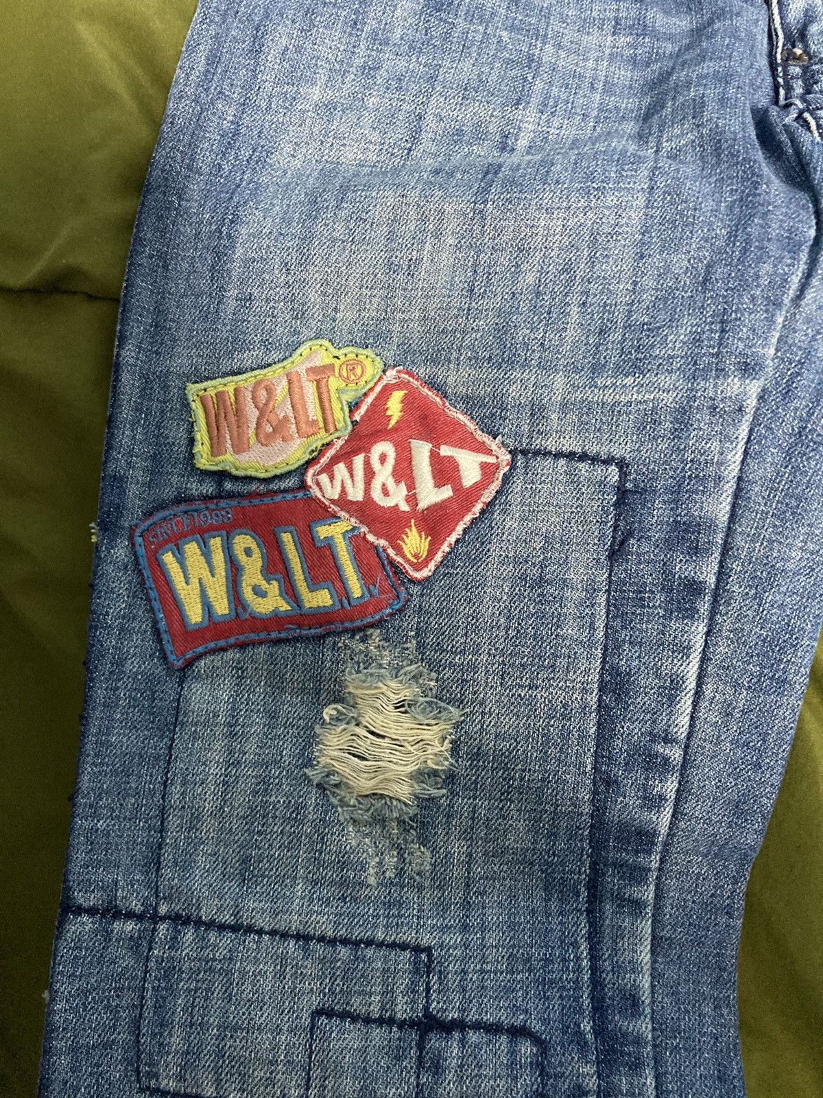 W&LT × Walter Van Beirendonck W&LT SS05 Flared Patch Jeans Size US 30 / EU 46 - 4 Thumbnail