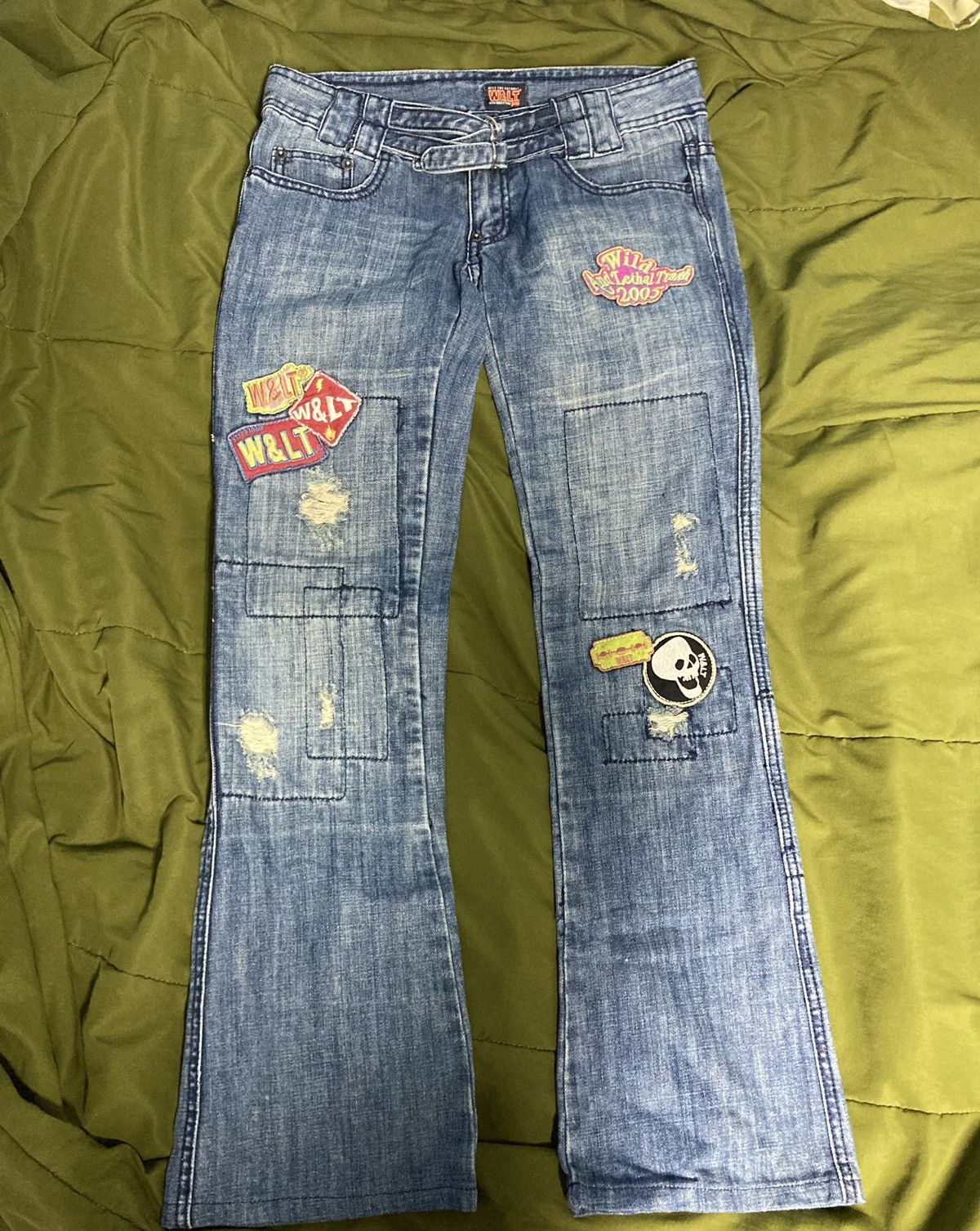 W&LT × Walter Van Beirendonck W&LT SS05 Flared Patch Jeans Size US 30 / EU 46 - 1 Thumbnail