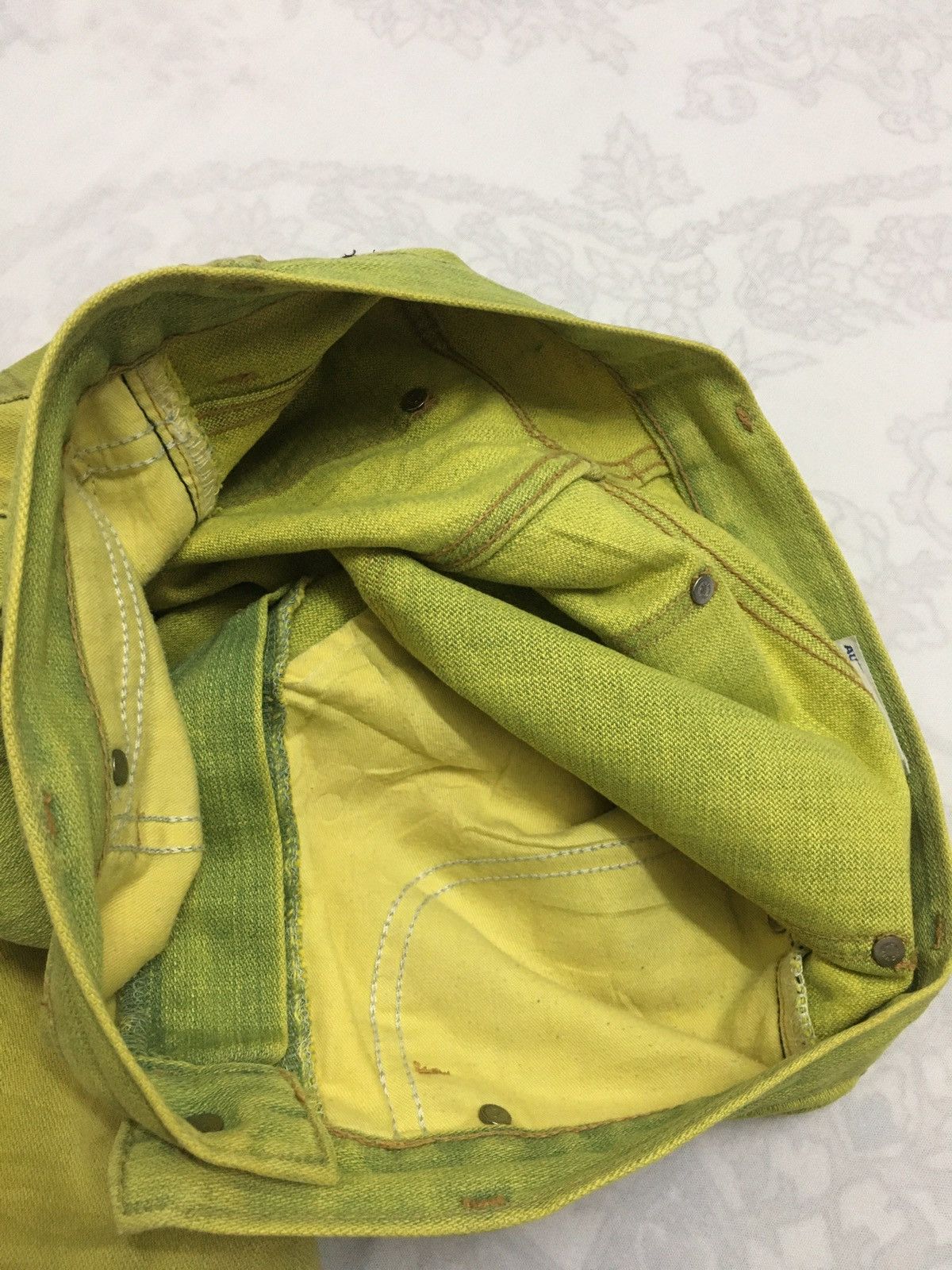Japanese Brand × Wrangler VeryRare🔥Strike Green Flourescent Wrangler Denim Pants Size US 33 - 9 Thumbnail