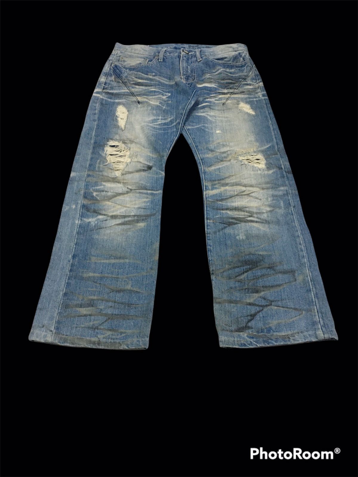 Japanese Brand Japanese brand Urban Craf Distressed Flared Denim pants Size US 32 / EU 48 - 2 Thumbnail
