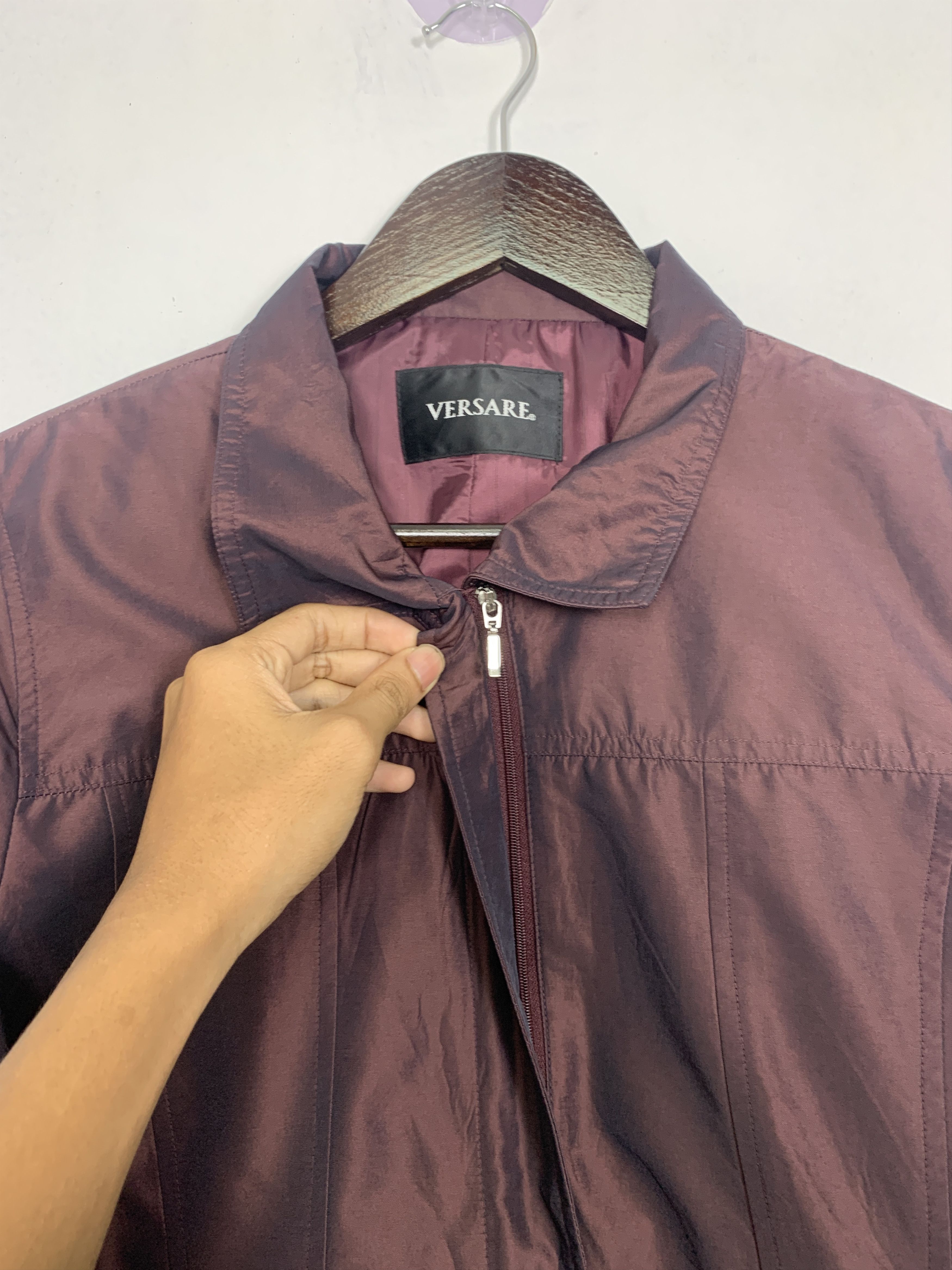Japanese Brand × Vintage Vintage VERSARE Zip Up Collar Jacket Size S / US 4 / IT 40 - 7 Thumbnail