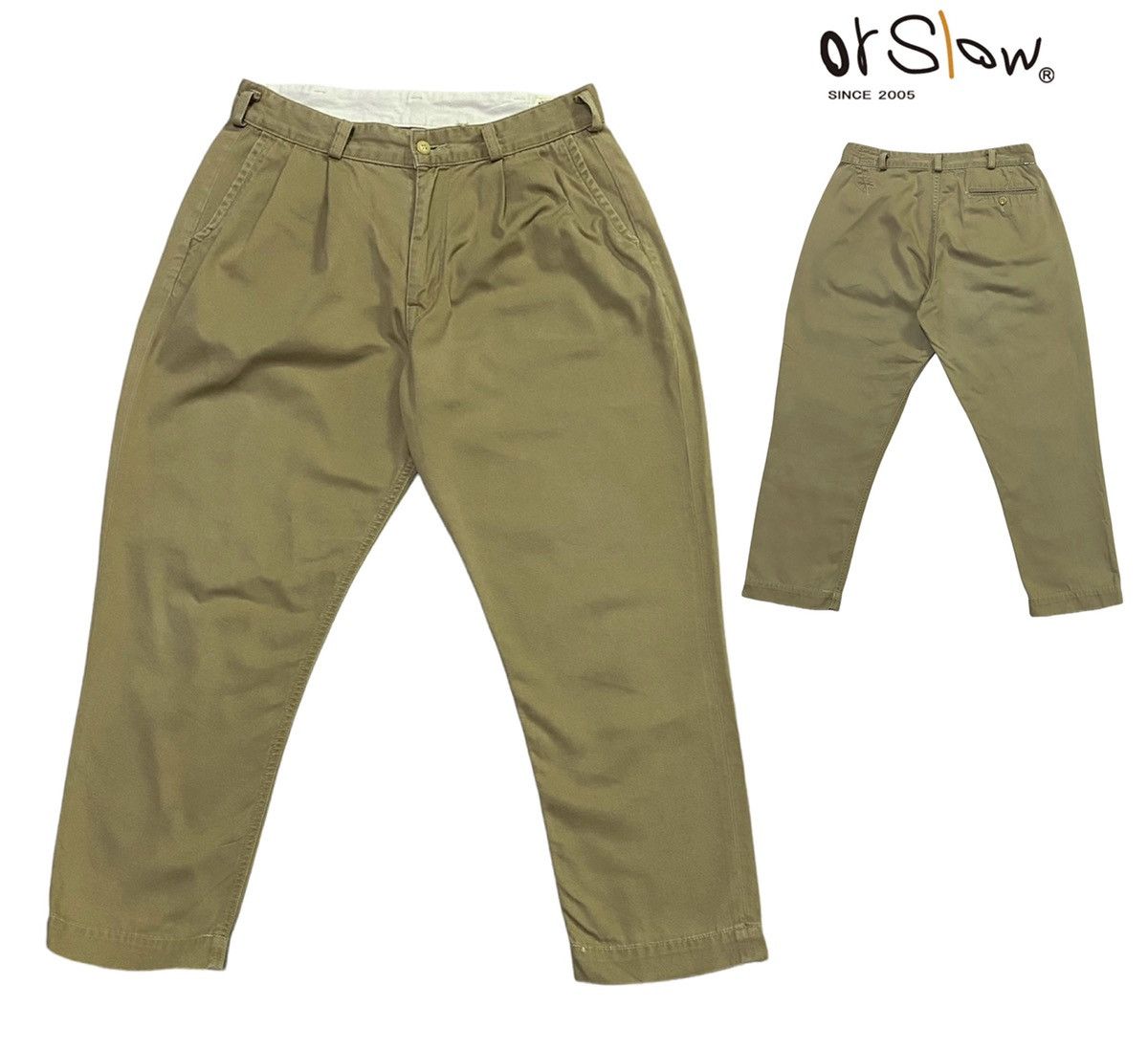 Japanese Brand × Orslow ORSLOW Khakis Pants Herringbone Twill Ecru Size US 30 / EU 46 - 1 Thumbnail