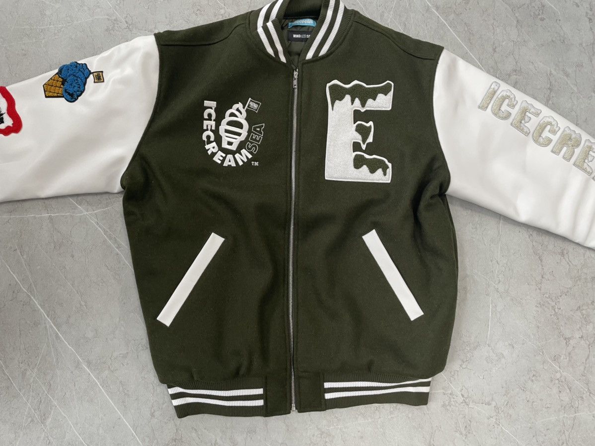ICECREAM×WIND AND SEA VARSITY JACKET ICECREAM X WIND AND SEA