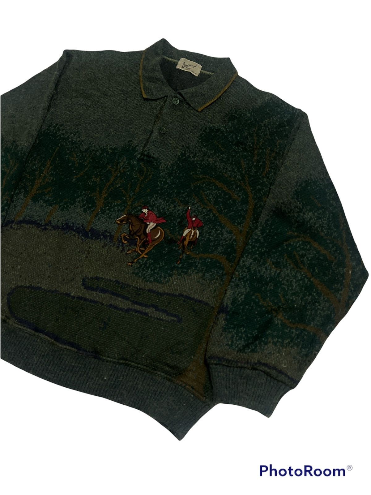 Japanese Brand × Vintage Vintage Mohair/Wool Half Button Overprint Longsleeve Size US M / EU 48-50 / 2 - 3 Thumbnail