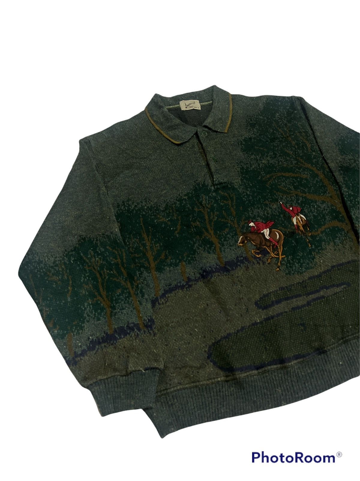 Japanese Brand × Vintage Vintage Mohair/Wool Half Button Overprint Longsleeve Size US M / EU 48-50 / 2 - 2 Thumbnail