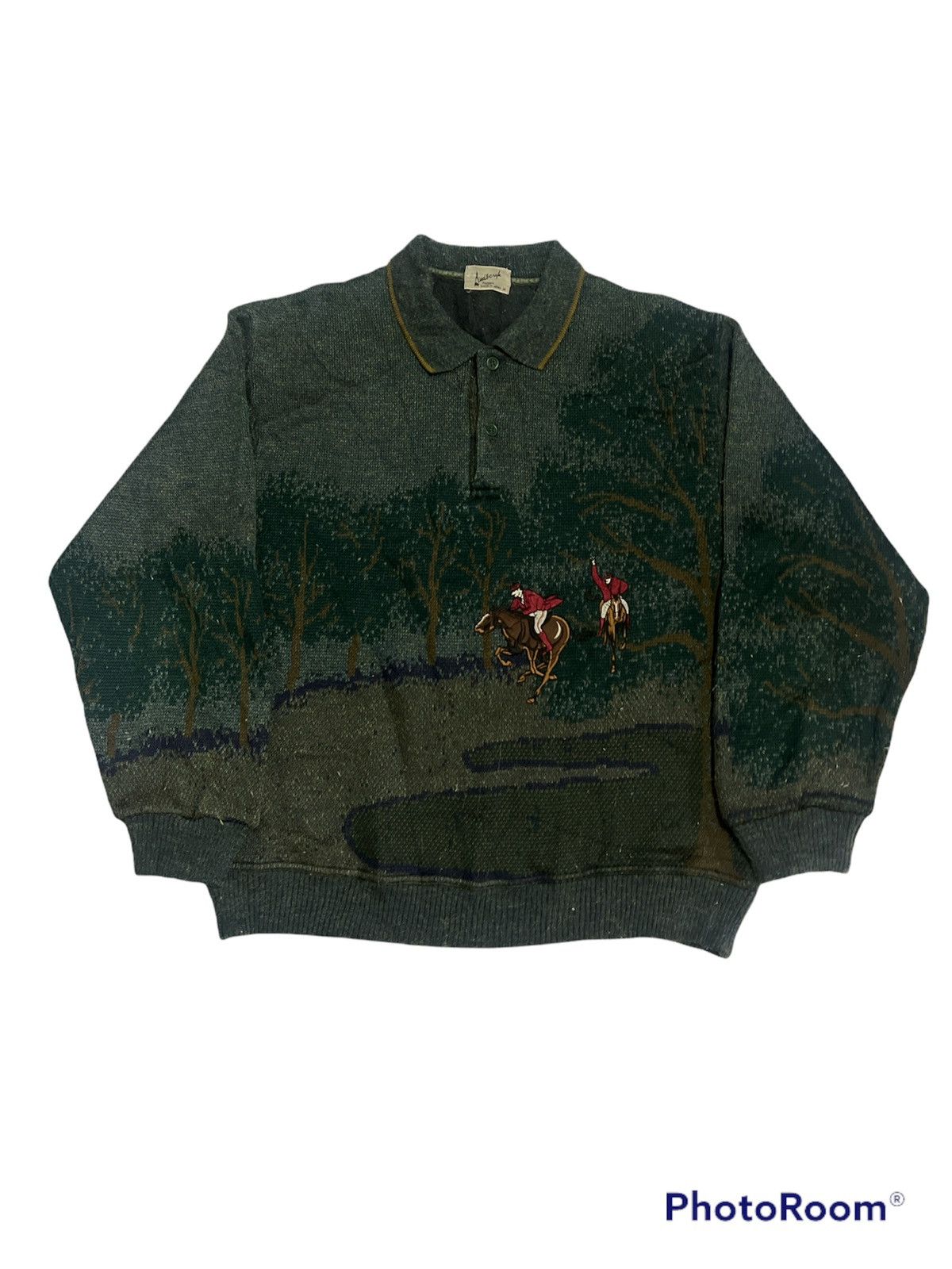 Japanese Brand × Vintage Vintage Mohair/Wool Half Button Overprint Longsleeve Size US M / EU 48-50 / 2 - 1 Thumbnail