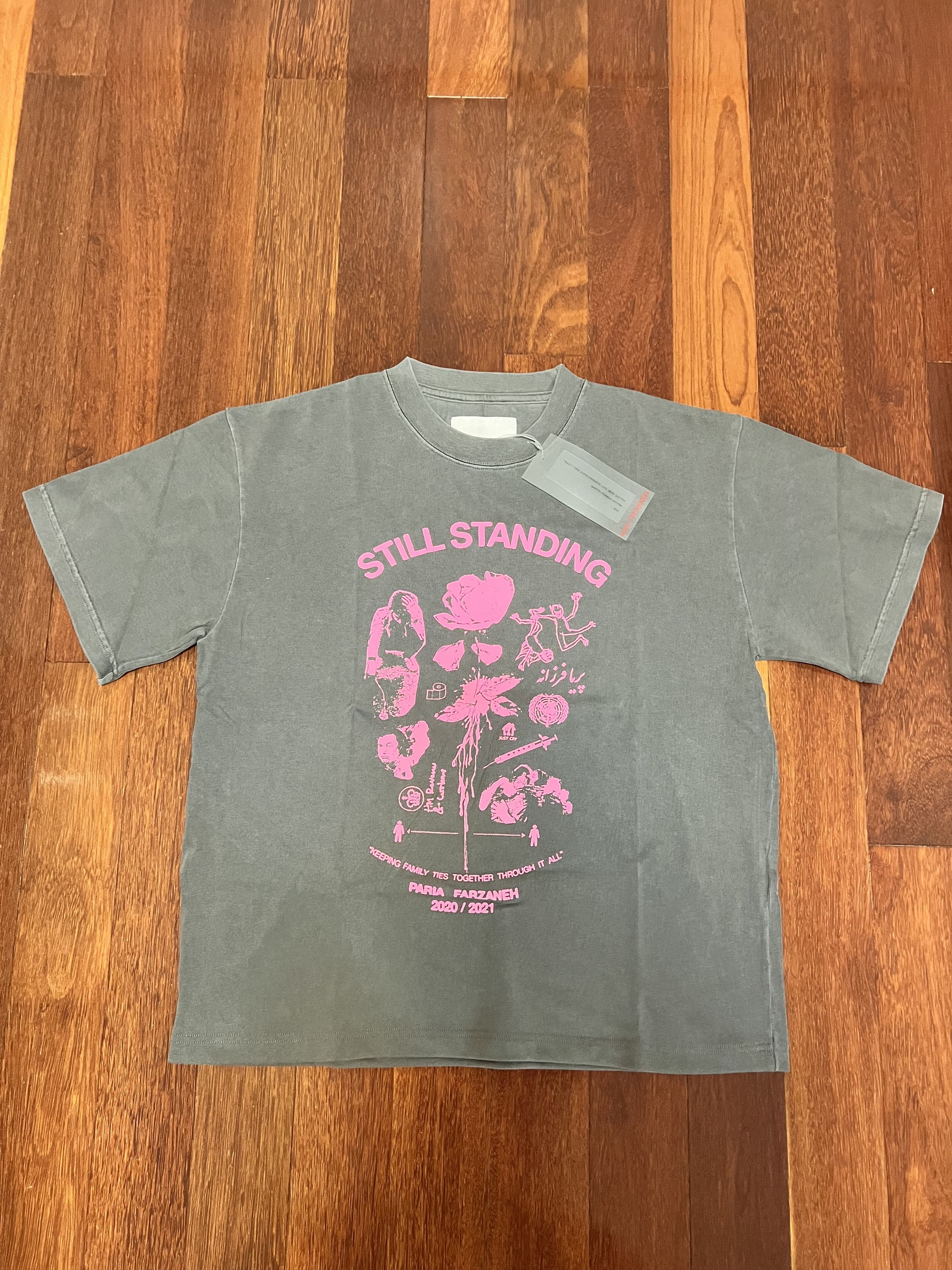 Paria Farzaneh 💚 Paria Farzaneh Still Standing Space Grey T-Shirt NEW Size US L / EU 52-54 / 3 - 4 Thumbnail