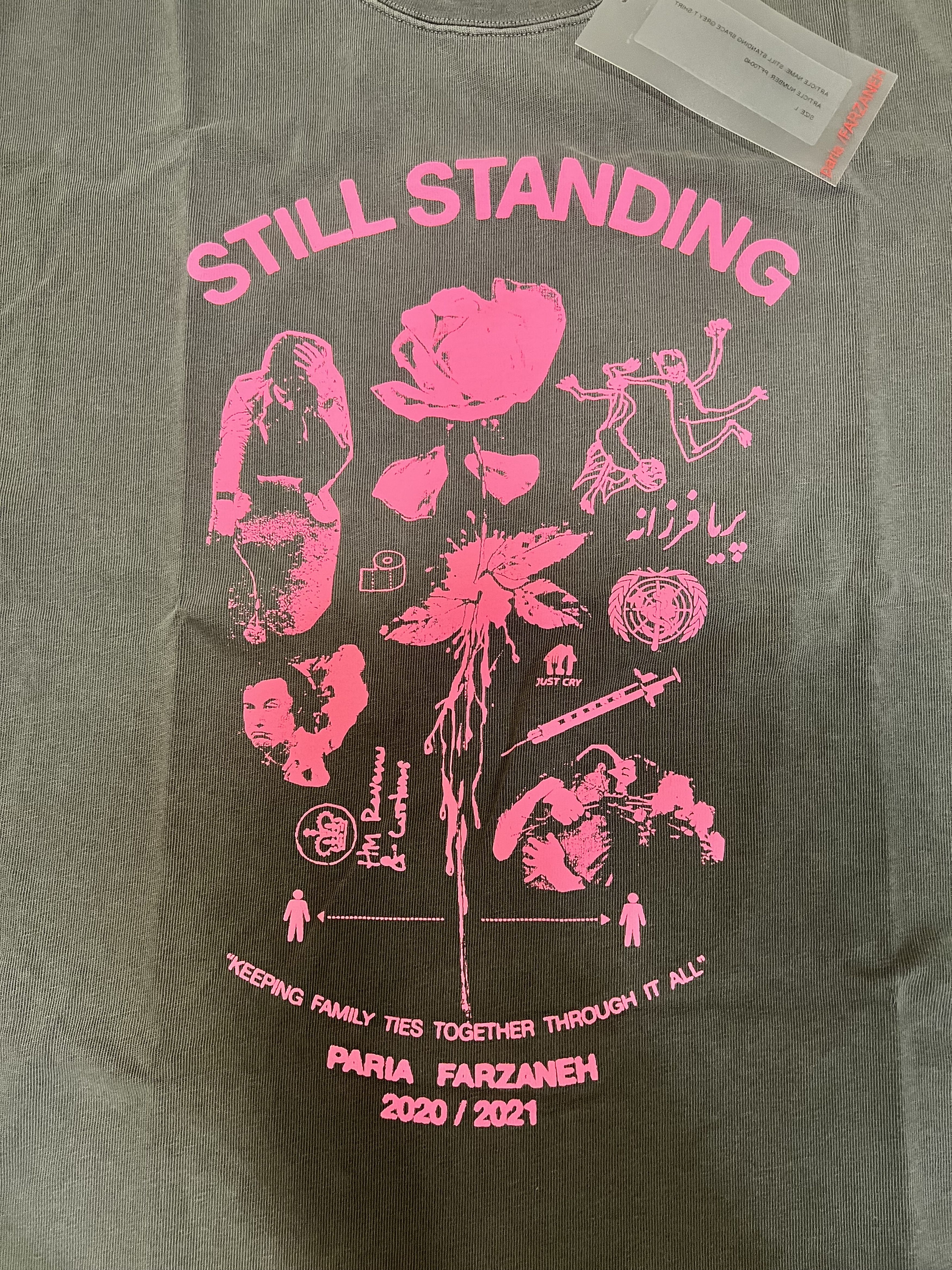 Paria Farzaneh 💚 Paria Farzaneh Still Standing Space Grey T-Shirt NEW Size US L / EU 52-54 / 3 - 6 Thumbnail