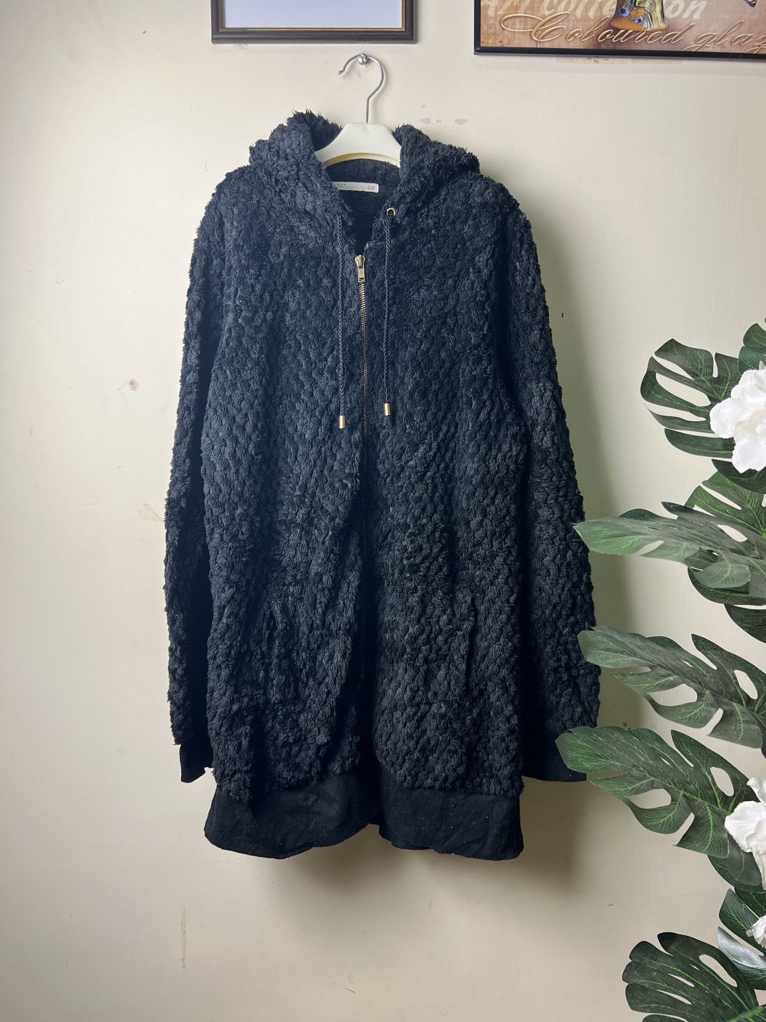 Japanese Brand 🔥Black GF Faux Fur Zipper Jackets Size M / US 6-8 / IT 42-44 - 1 Thumbnail