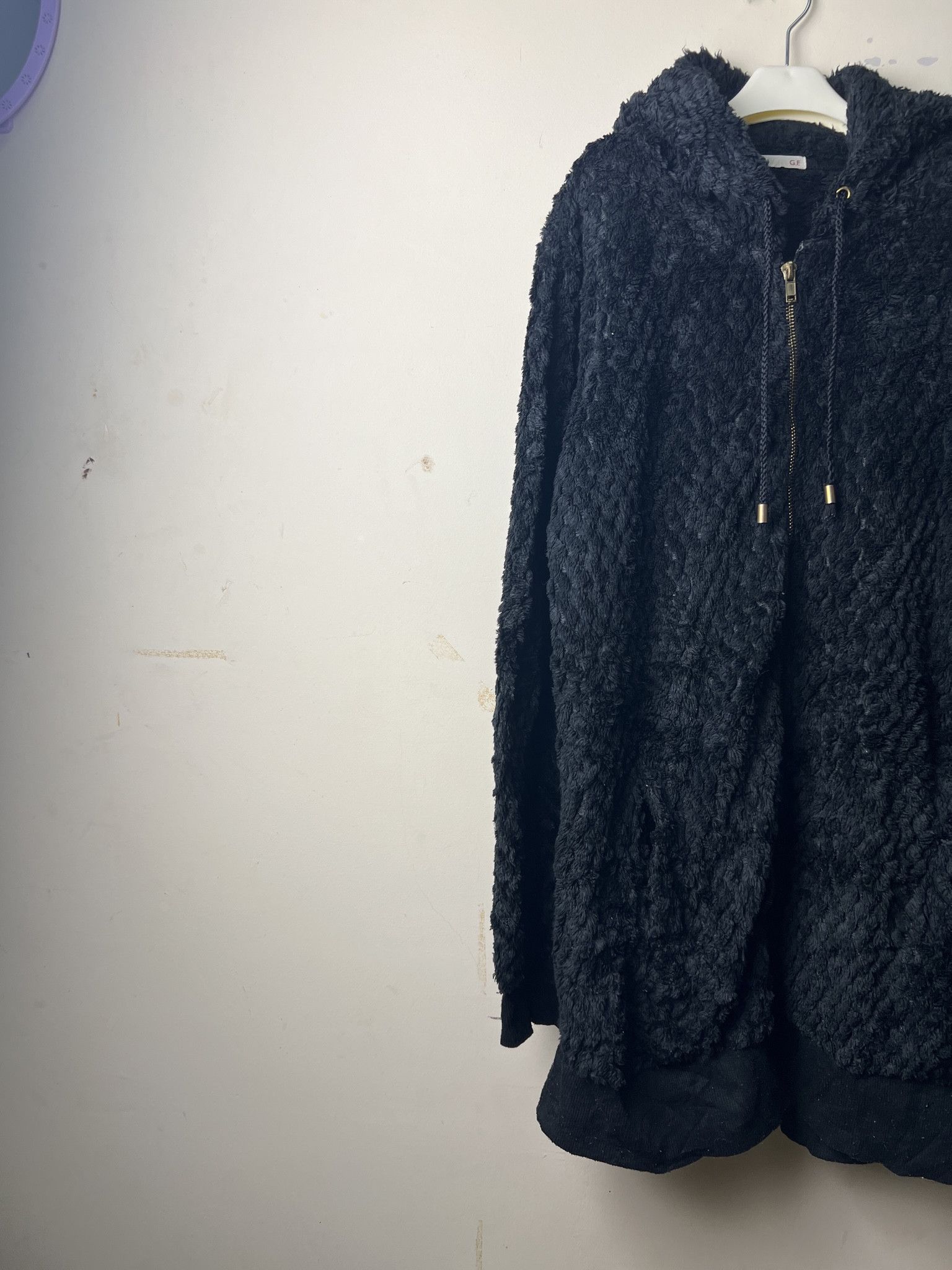 Japanese Brand 🔥Black GF Faux Fur Zipper Jackets Size M / US 6-8 / IT 42-44 - 3 Thumbnail
