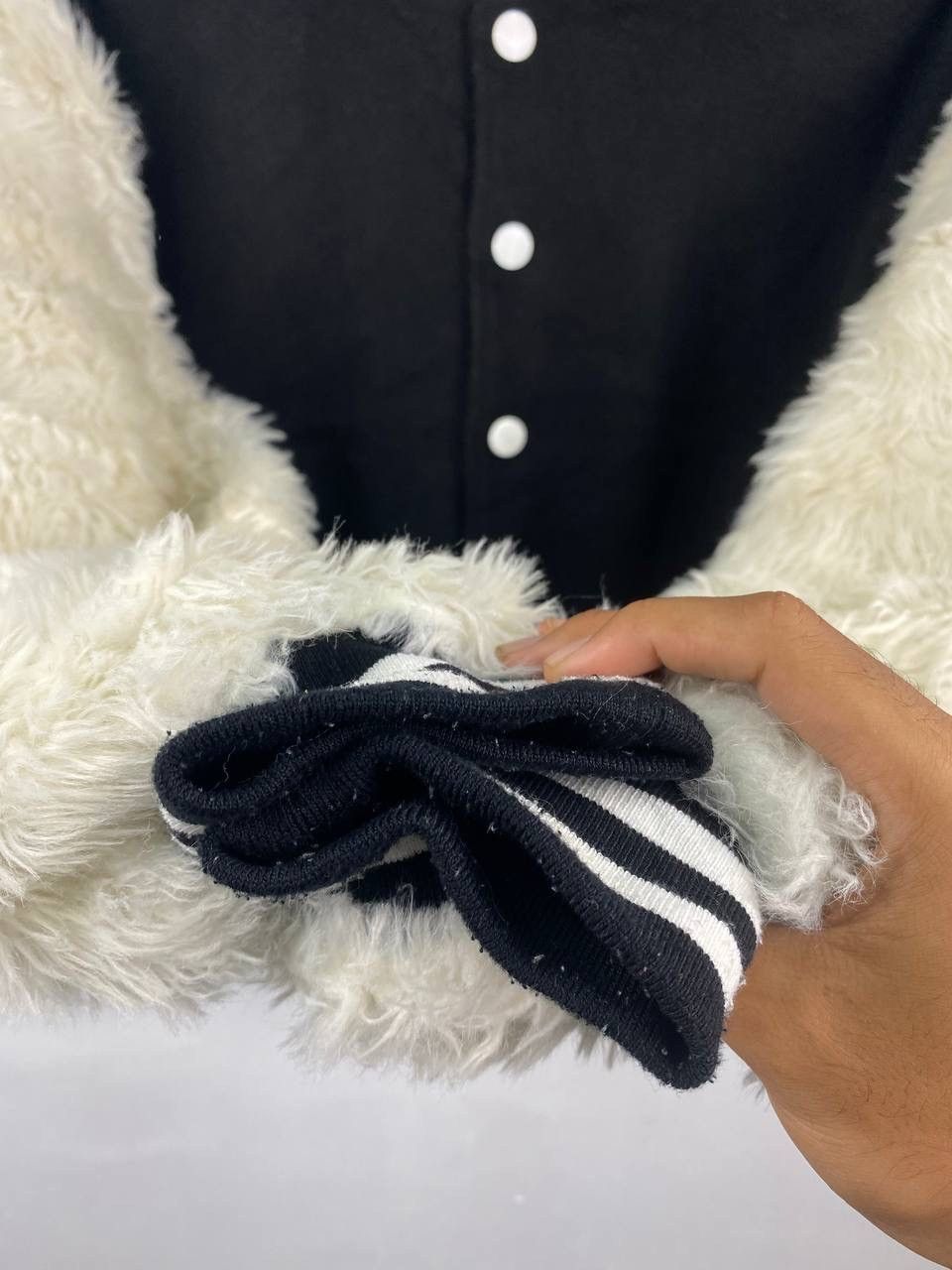 Japanese Brand Vintage awesome girl cropped varsity jacket mohair sleeve Size L / US 10 / IT 46 - 8 Thumbnail