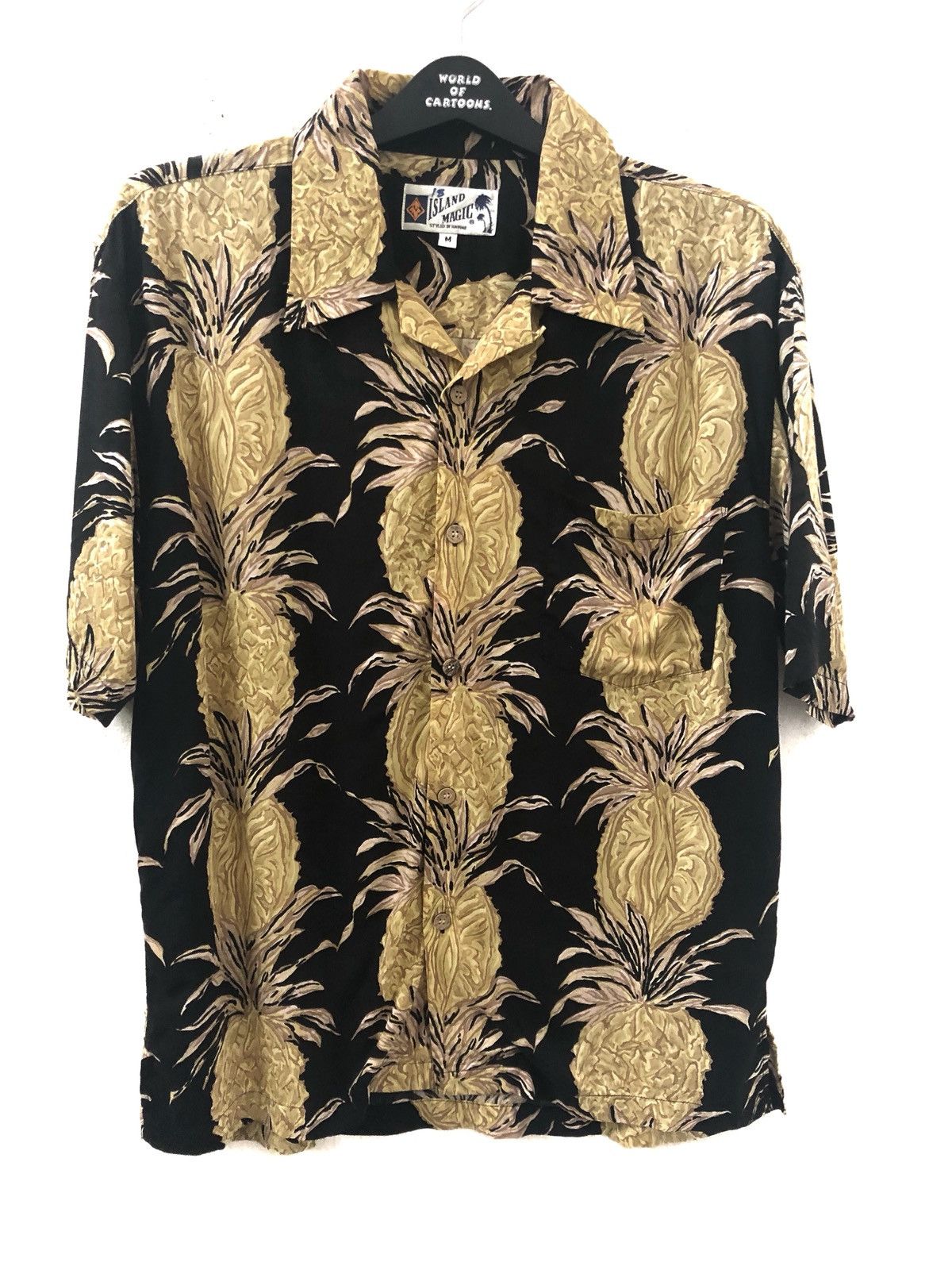 Vintage Japan Hawaiian Island Magic Pineapple Panel Print Rayon Size US M / EU 48-50 / 2 - 3 Thumbnail