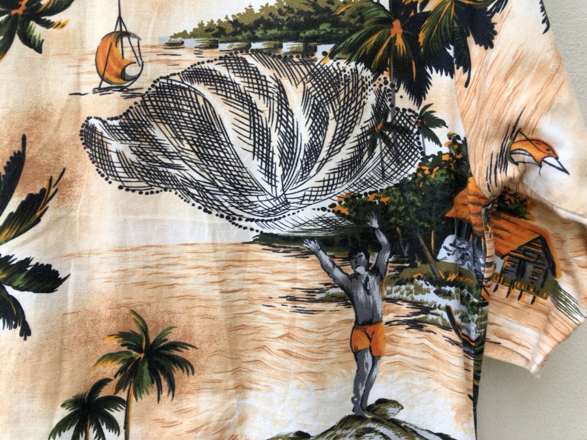 Japanese Brand × Vintage 60s 70s Hawaiian Shirt Lincoln Fisherman Island Size US S / EU 44-46 / 1 - 6 Thumbnail