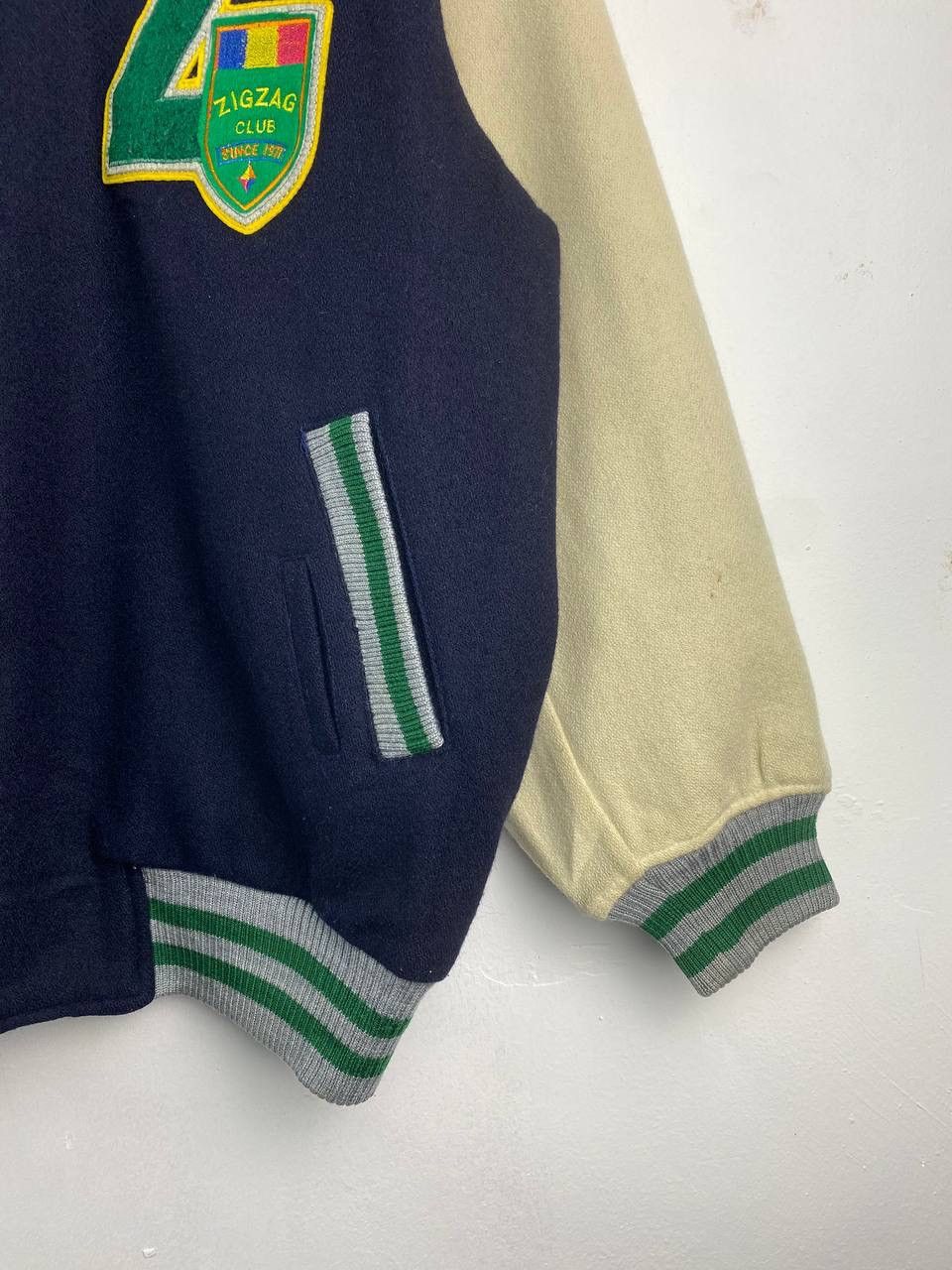 Japanese Brand Vintage zigzag club varsity jacket oversized baggy Size US M / EU 48-50 / 2 - 10 Thumbnail
