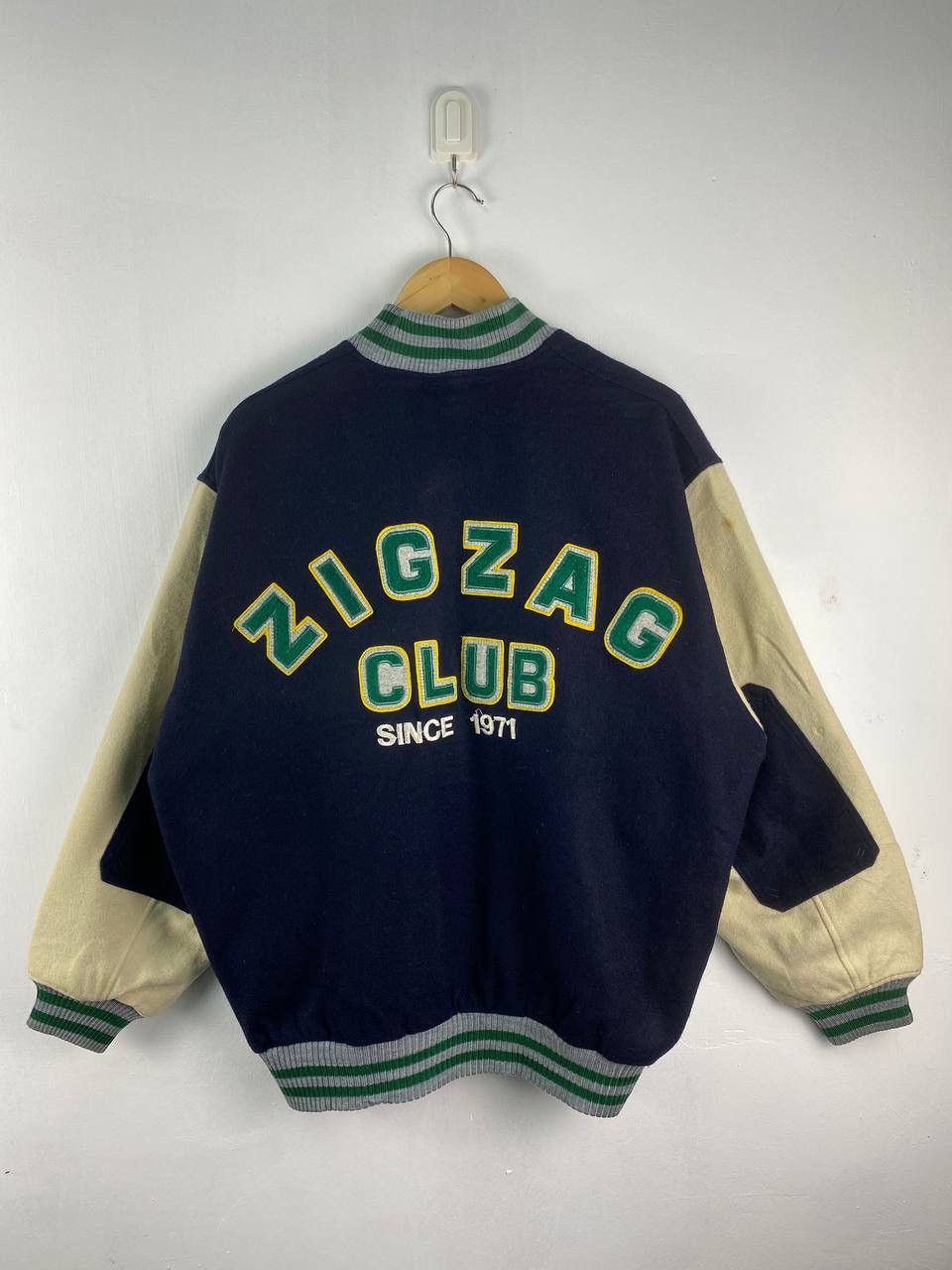 Japanese Brand Vintage zigzag club varsity jacket oversized baggy Size US M / EU 48-50 / 2 - 3 Thumbnail