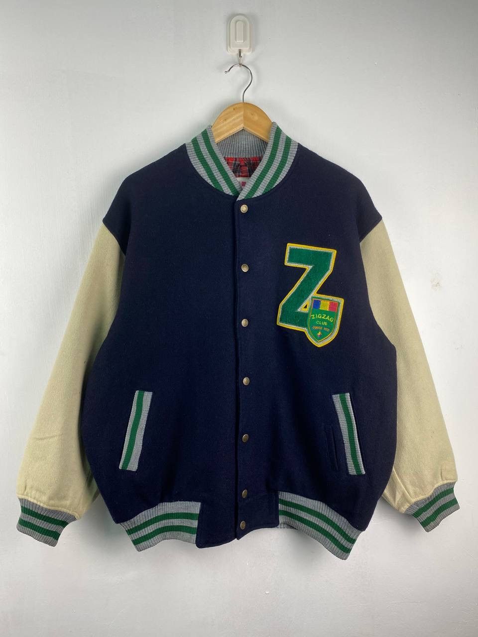 Japanese Brand Vintage zigzag club varsity jacket oversized baggy Size US M / EU 48-50 / 2 - 4 Thumbnail