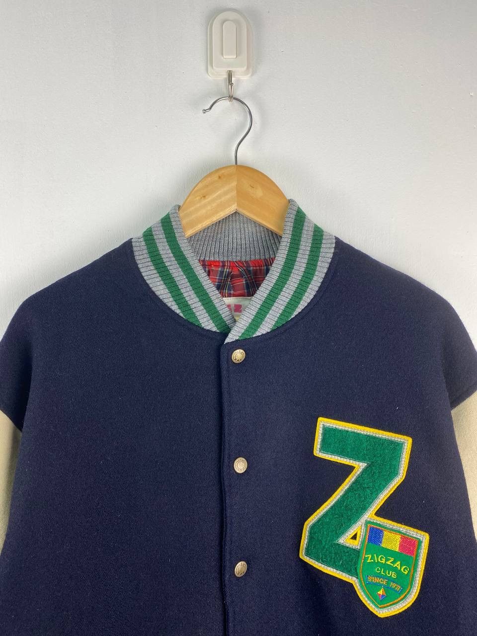 Japanese Brand Vintage zigzag club varsity jacket oversized baggy Size US M / EU 48-50 / 2 - 7 Thumbnail