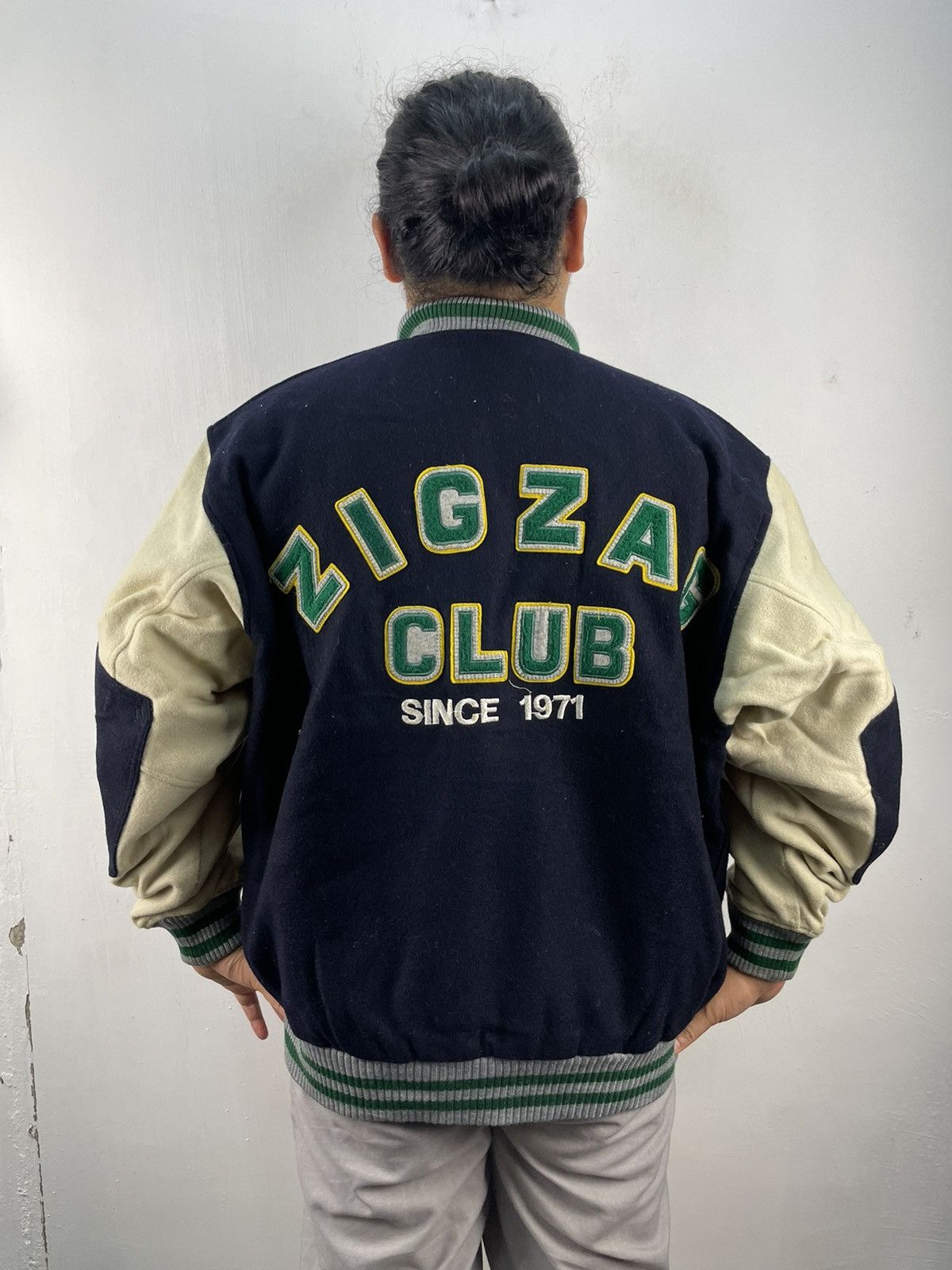 Japanese Brand Vintage zigzag club varsity jacket oversized baggy Size US M / EU 48-50 / 2 - 2 Thumbnail