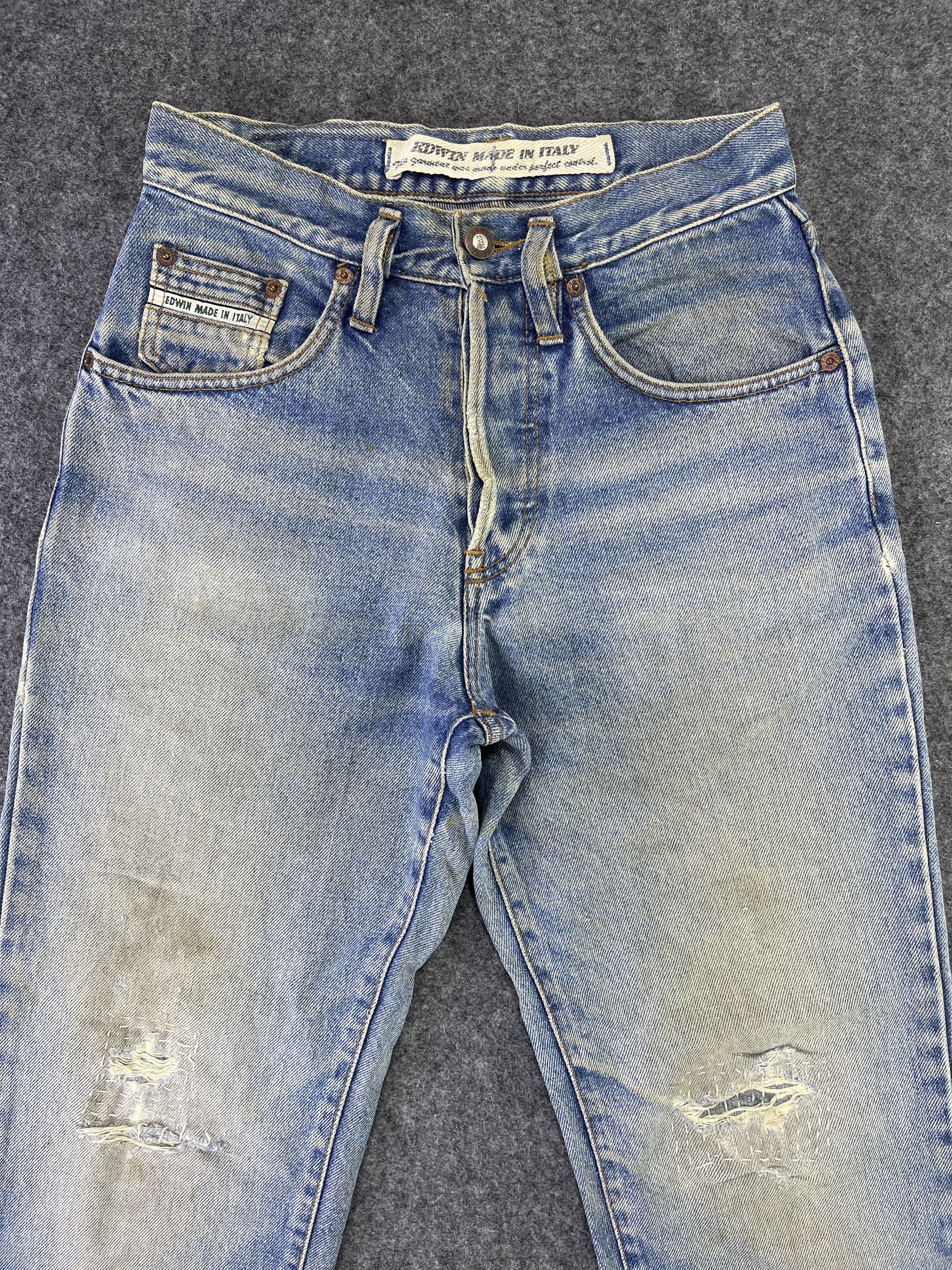 Edwin Edwin High Waisted Jeans Distressed Denim - J792 Size 28" / US 6 / IT 42 - 3 Thumbnail