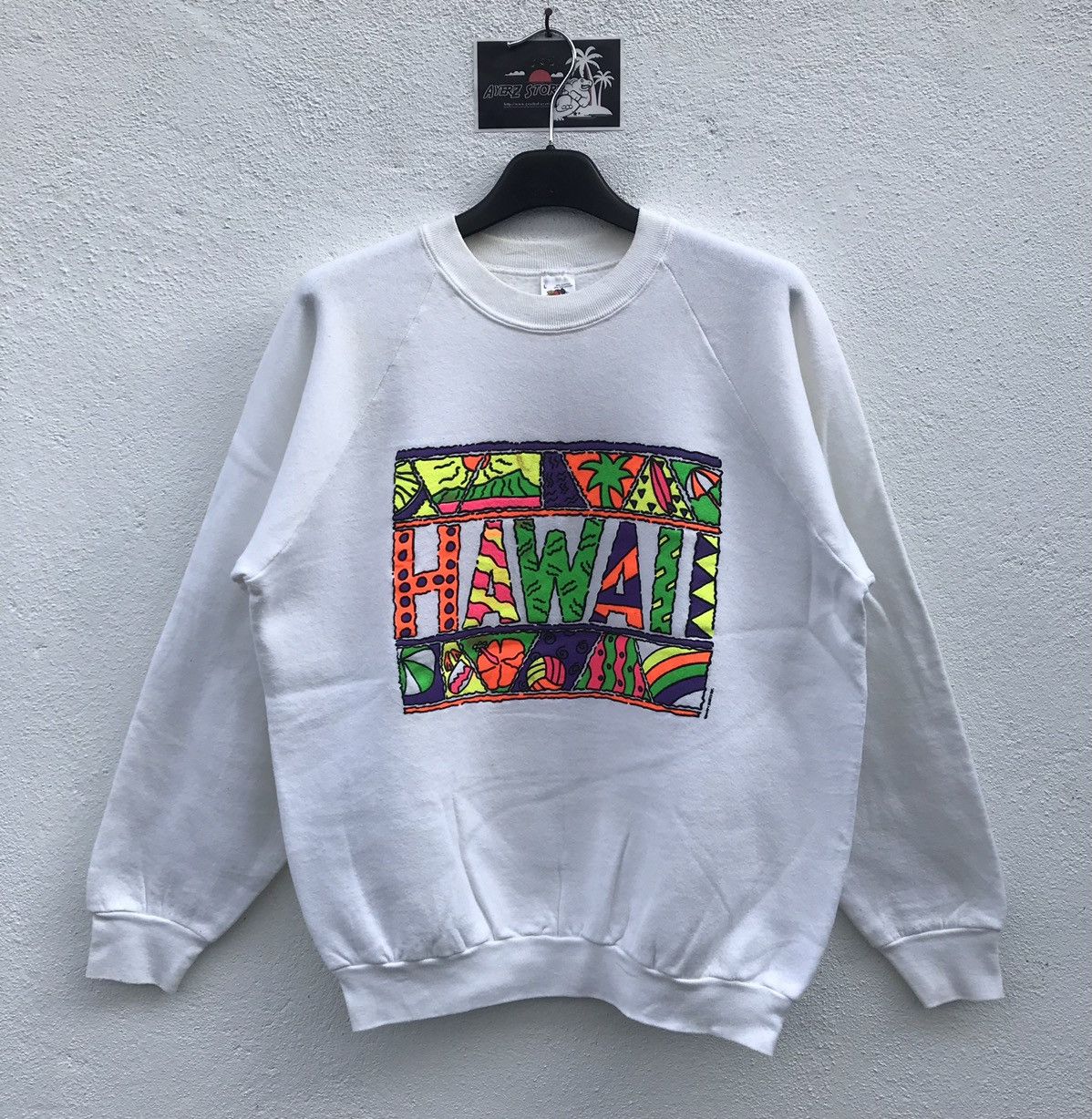 Fruit Of The Loom Vintage Hawaii Big Logo Crewneck Sweatshirt Size US M / EU 48-50 / 2 - 1 Thumbnail