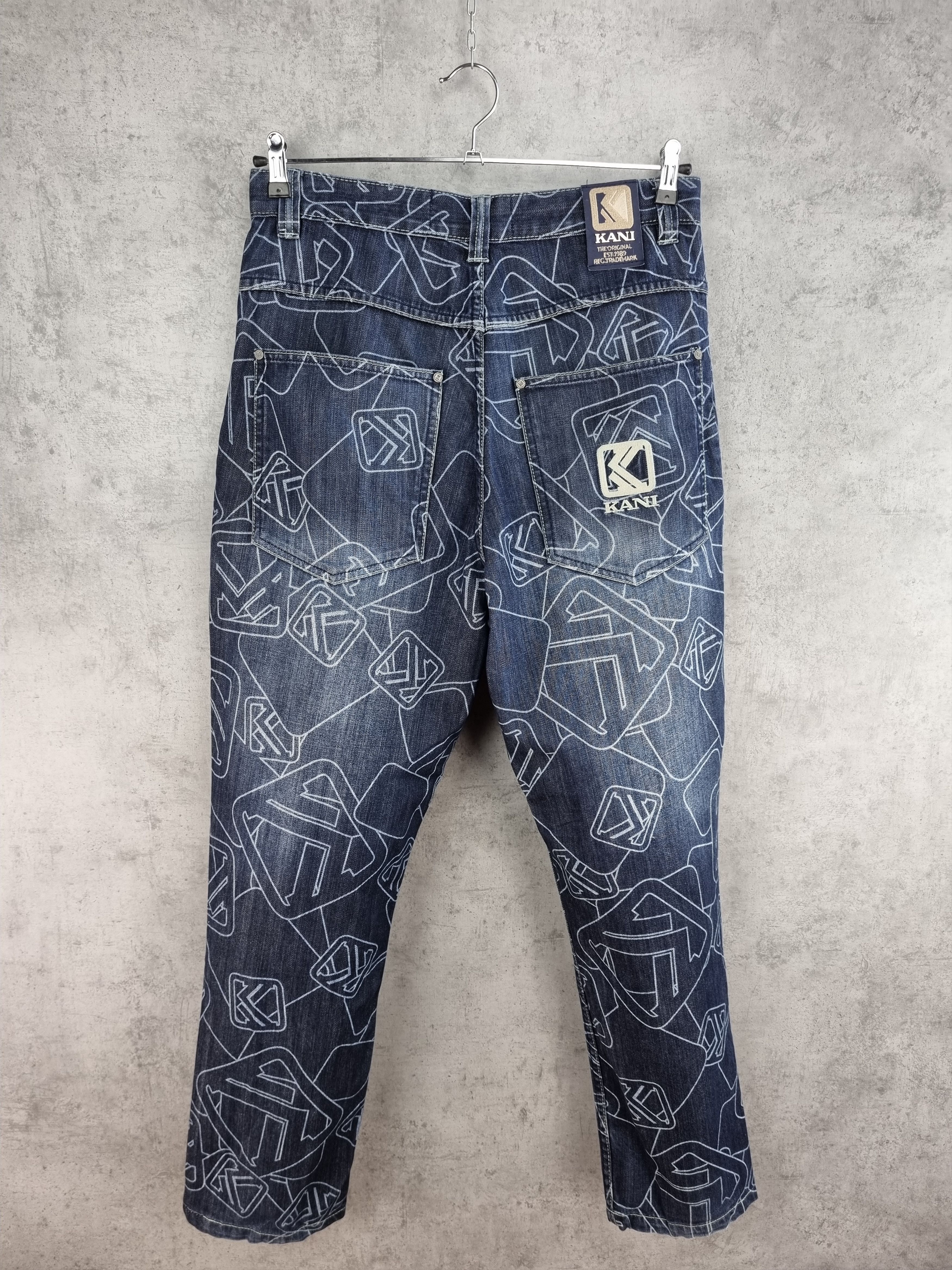 Karl Kani × Rap Tees Rare 90s Monogram Karl Kani Rare Denim Jeans Size US 30 / EU 46 - 3 Thumbnail