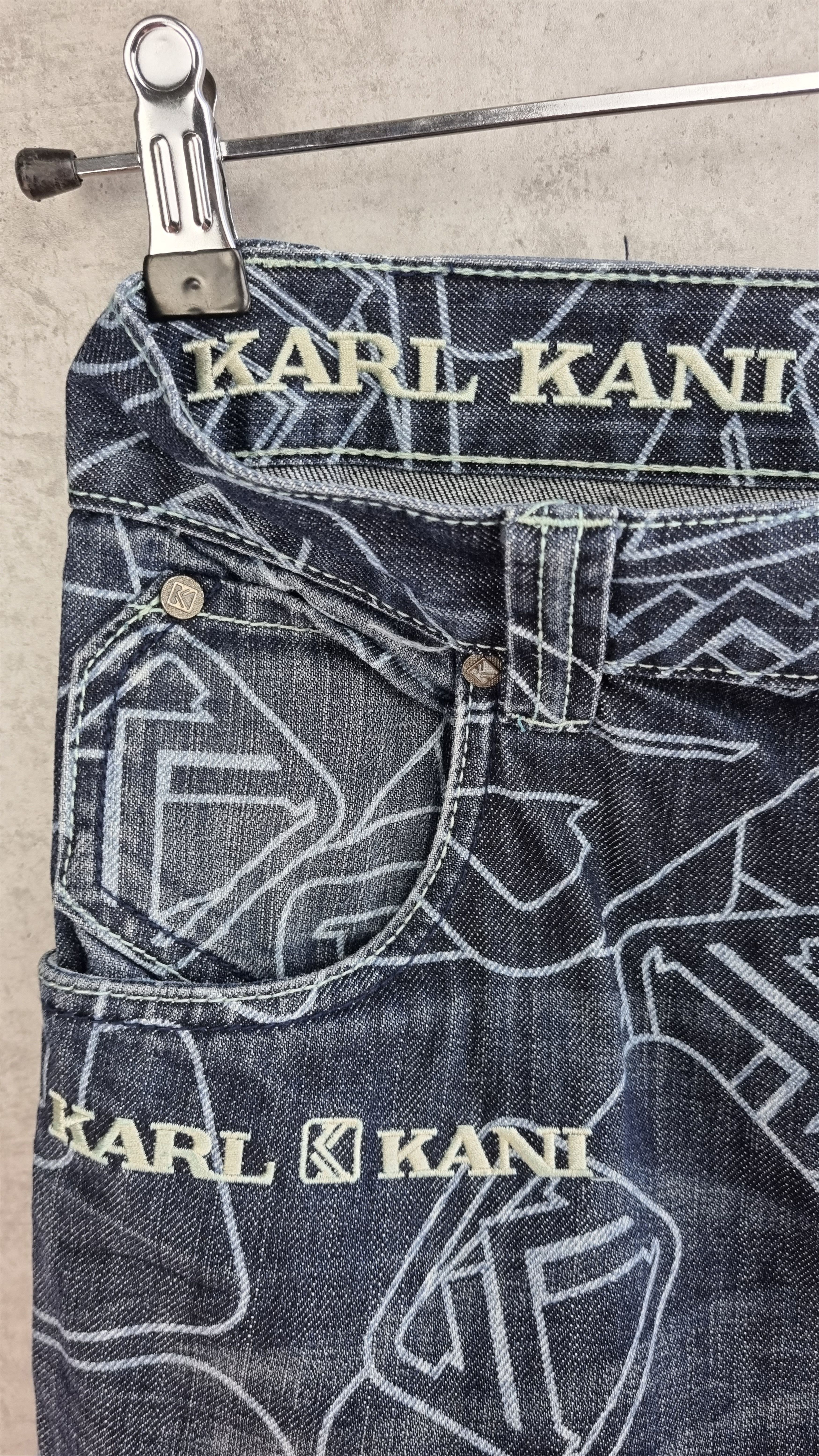 Karl Kani × Rap Tees Rare 90s Monogram Karl Kani Rare Denim Jeans Size US 30 / EU 46 - 10 Thumbnail
