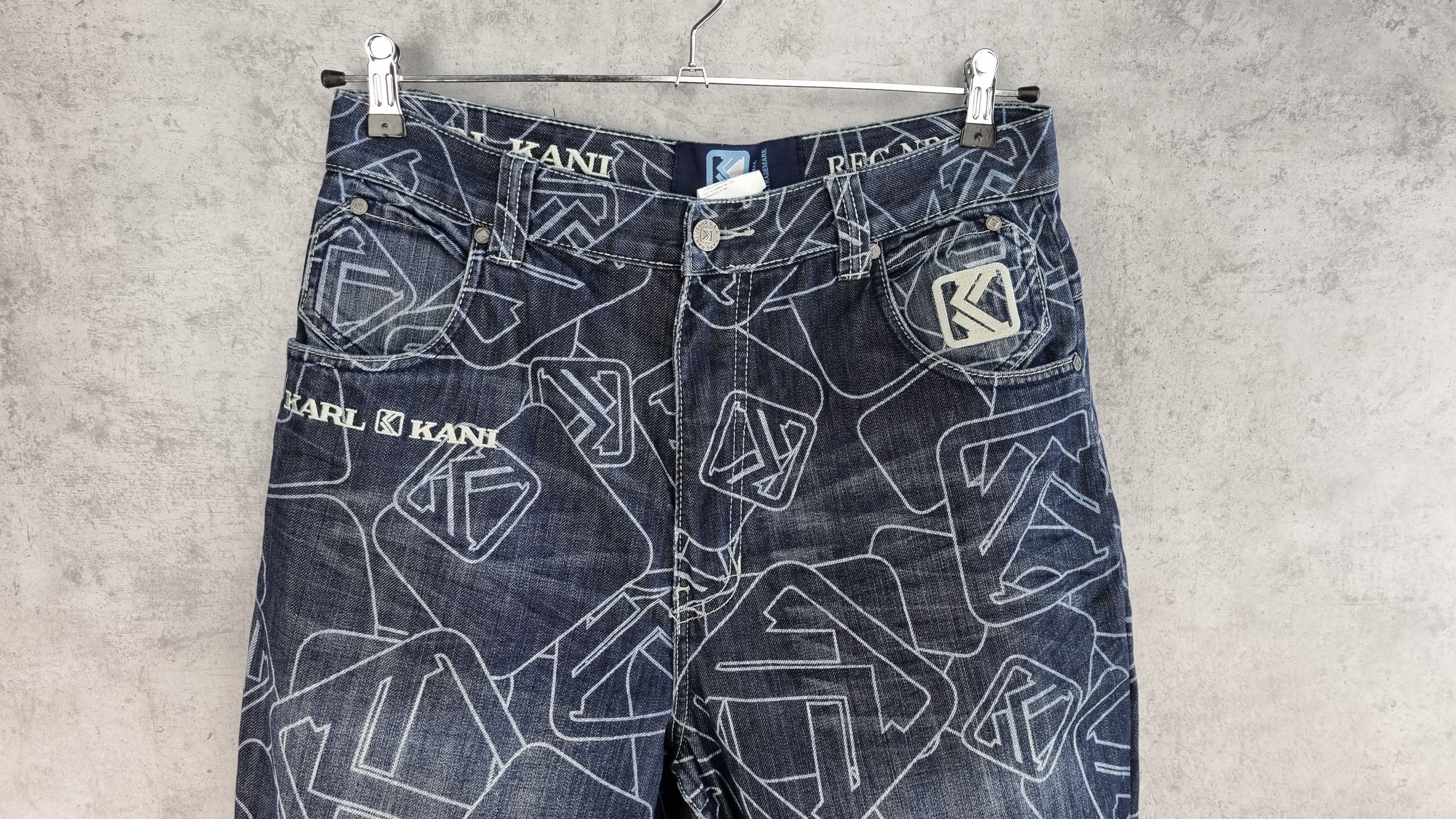 Karl Kani × Rap Tees Rare 90s Monogram Karl Kani Rare Denim Jeans Size US 30 / EU 46 - 13 Thumbnail